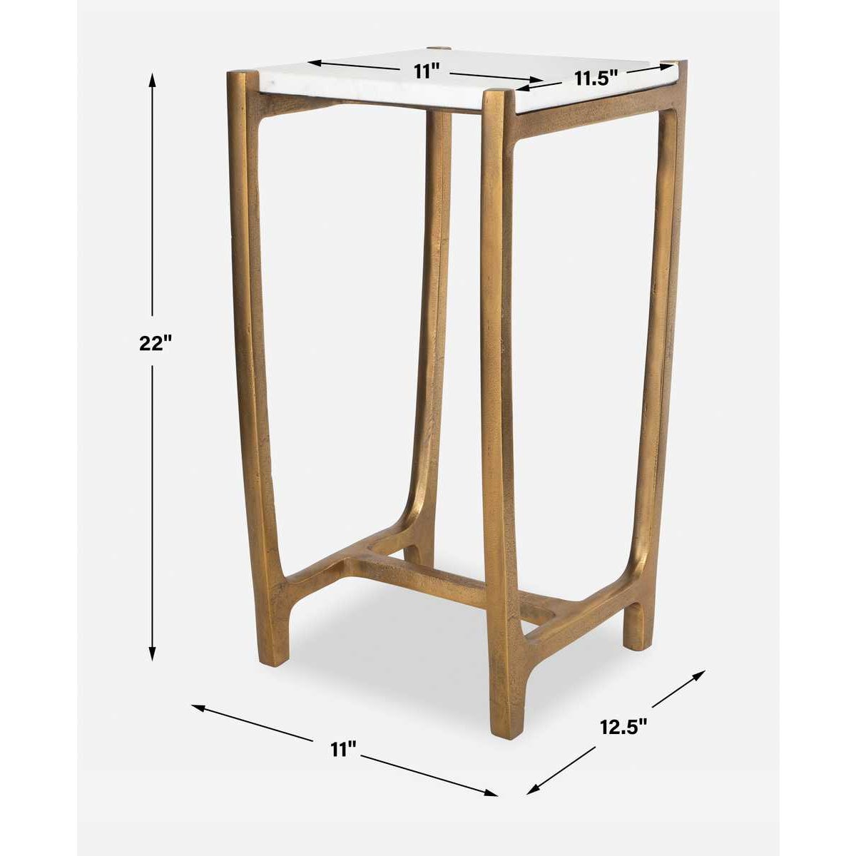 Uttermost Affinity White Marble Accent Table