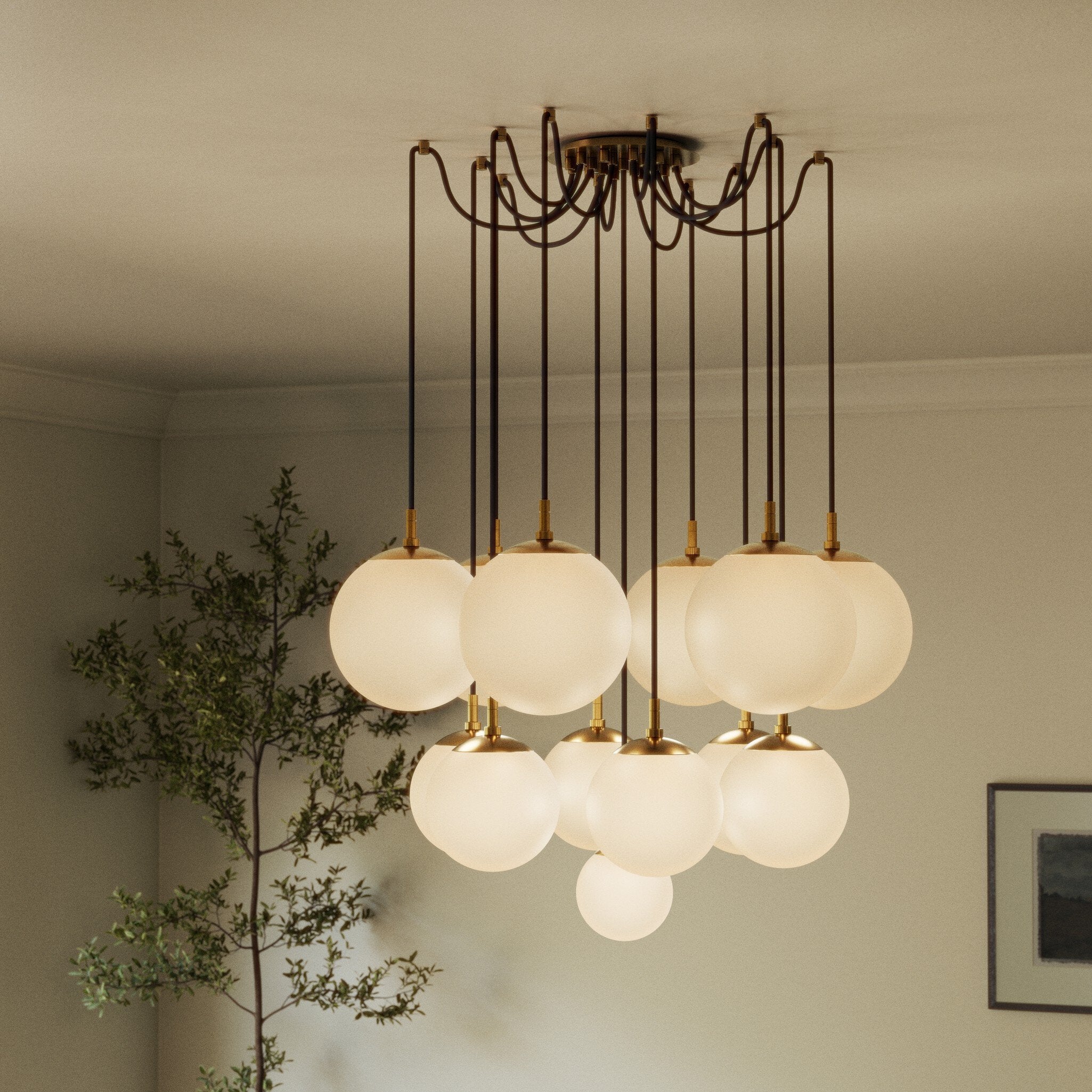 Spider Chandelier - Opal Matte Glass