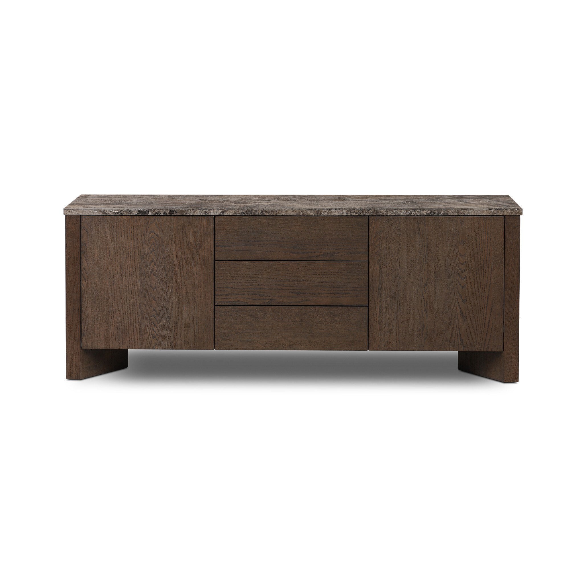 Lawson Media Console - Brown Oak Veneer
