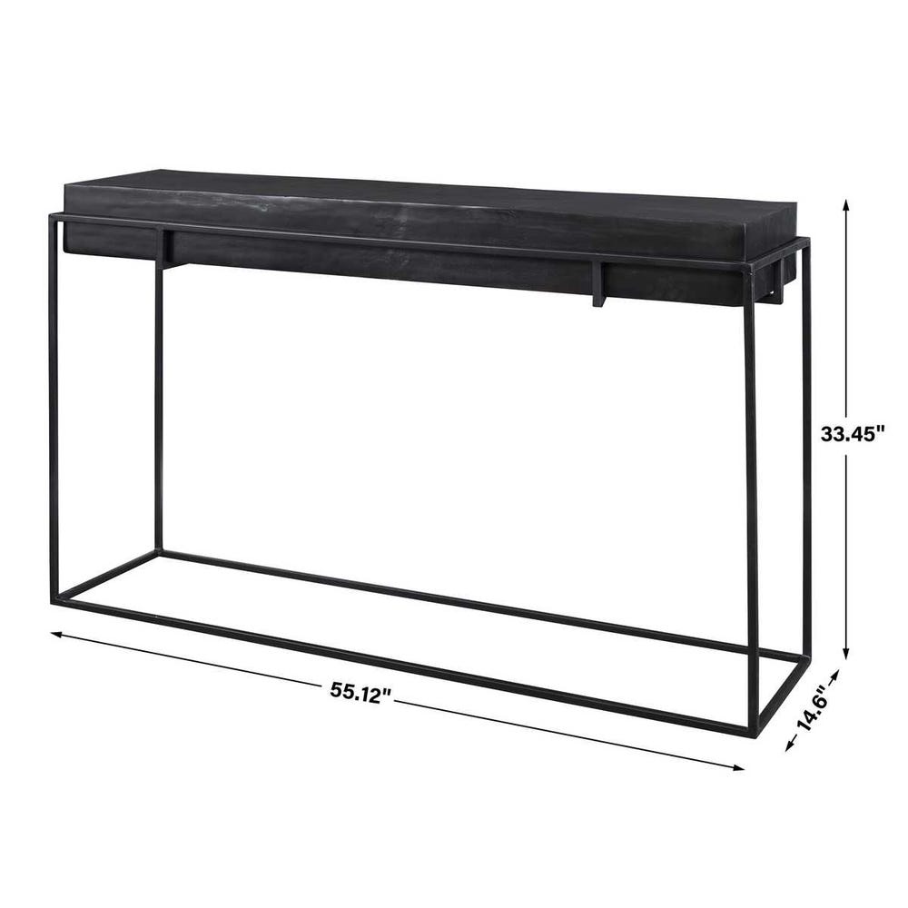 Uttermost Telone Modern Black Console Table