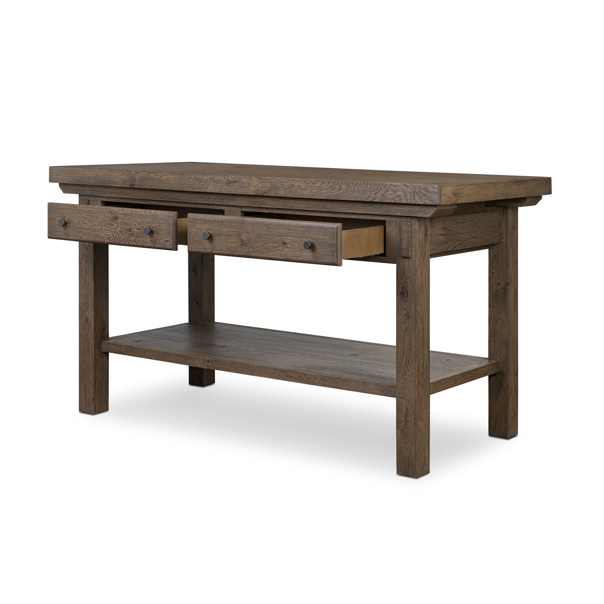 Tobiah Kitchen Island - Brown Oak Veneer