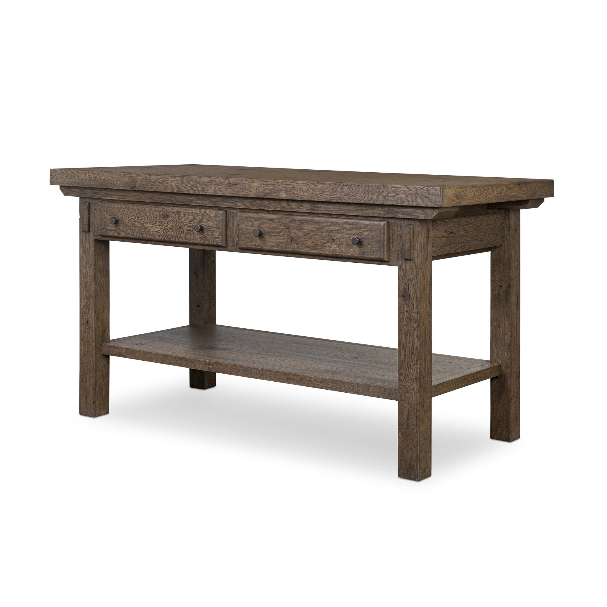 Tobiah Kitchen Island - Brown Oak Veneer