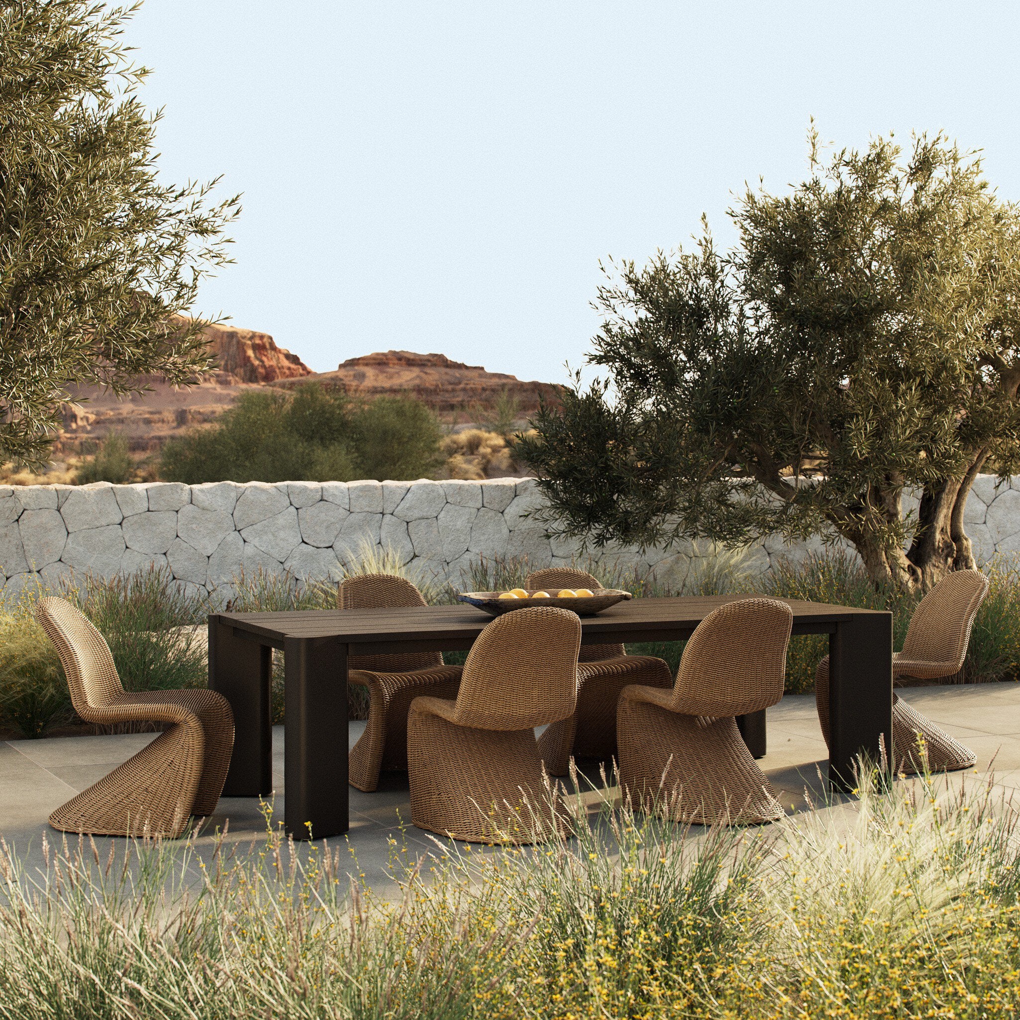 Soho 106" Outdoor Metal Dining Table