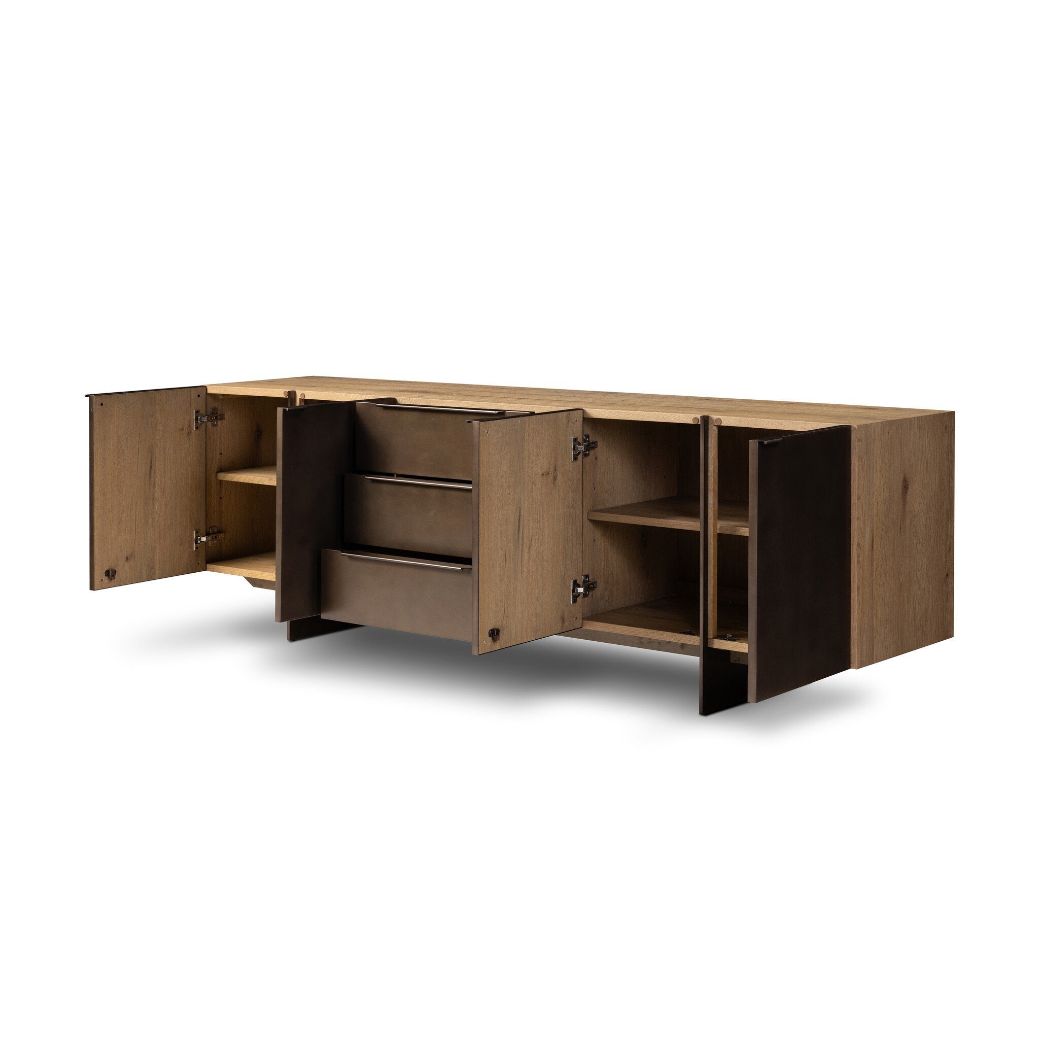 Aberdeen Media Console - Aged Smoked Oak Thin Veneer