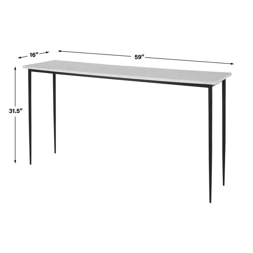 Uttermost Nightfall White Marble Console Table