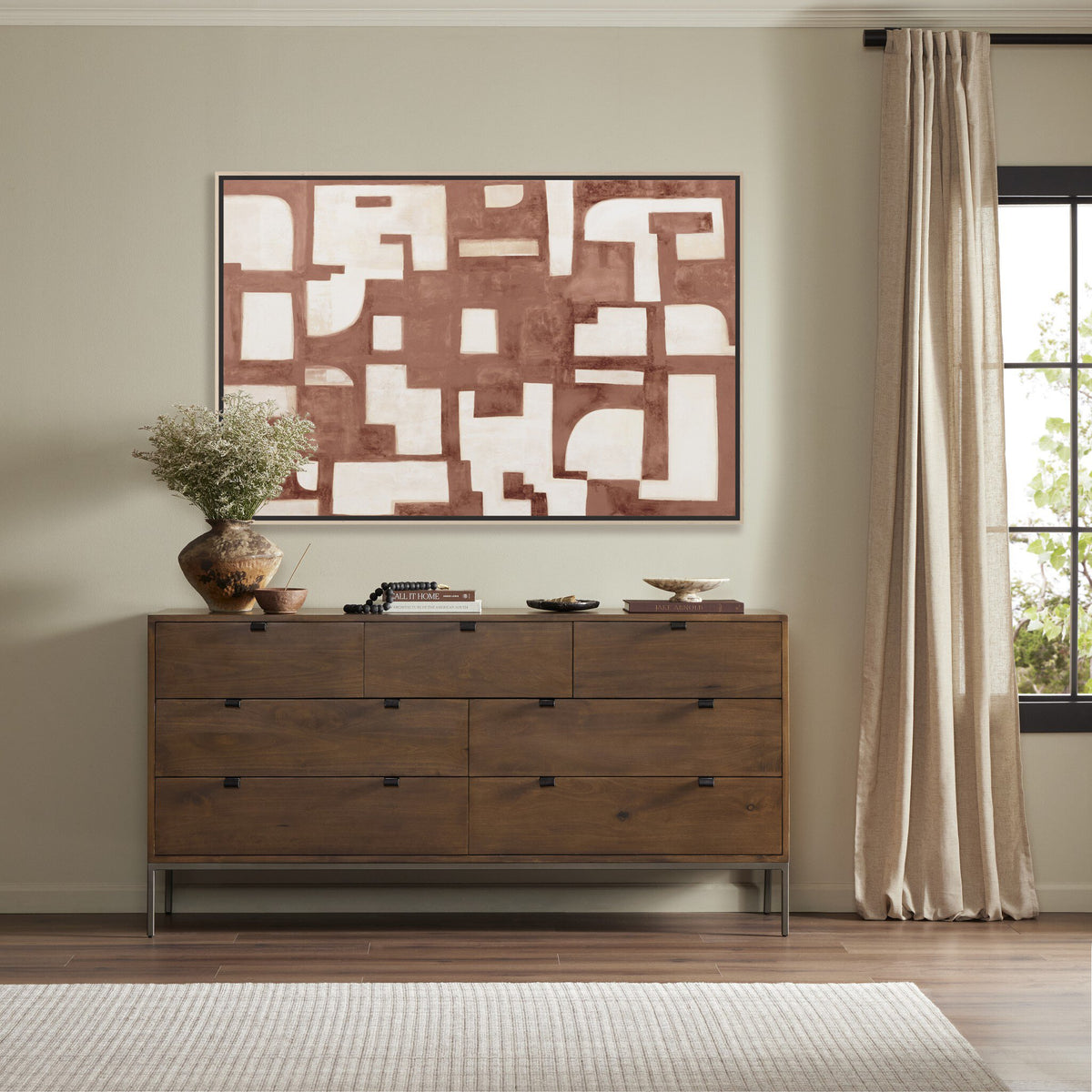 Civilization II by Jess Engle in Natural Maple Floater - 32"x48"