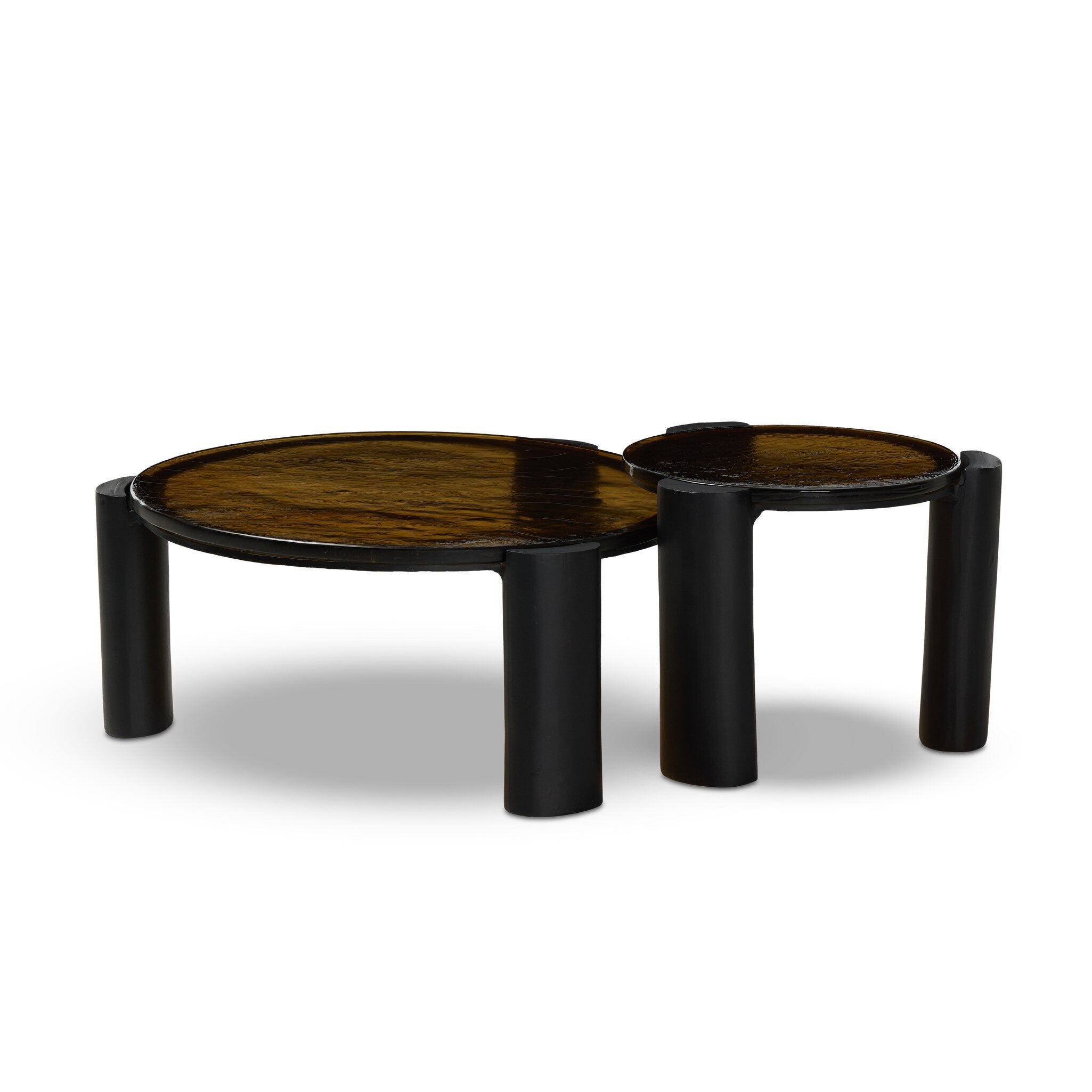 Rover Nesting Table - Amber Cast Glass