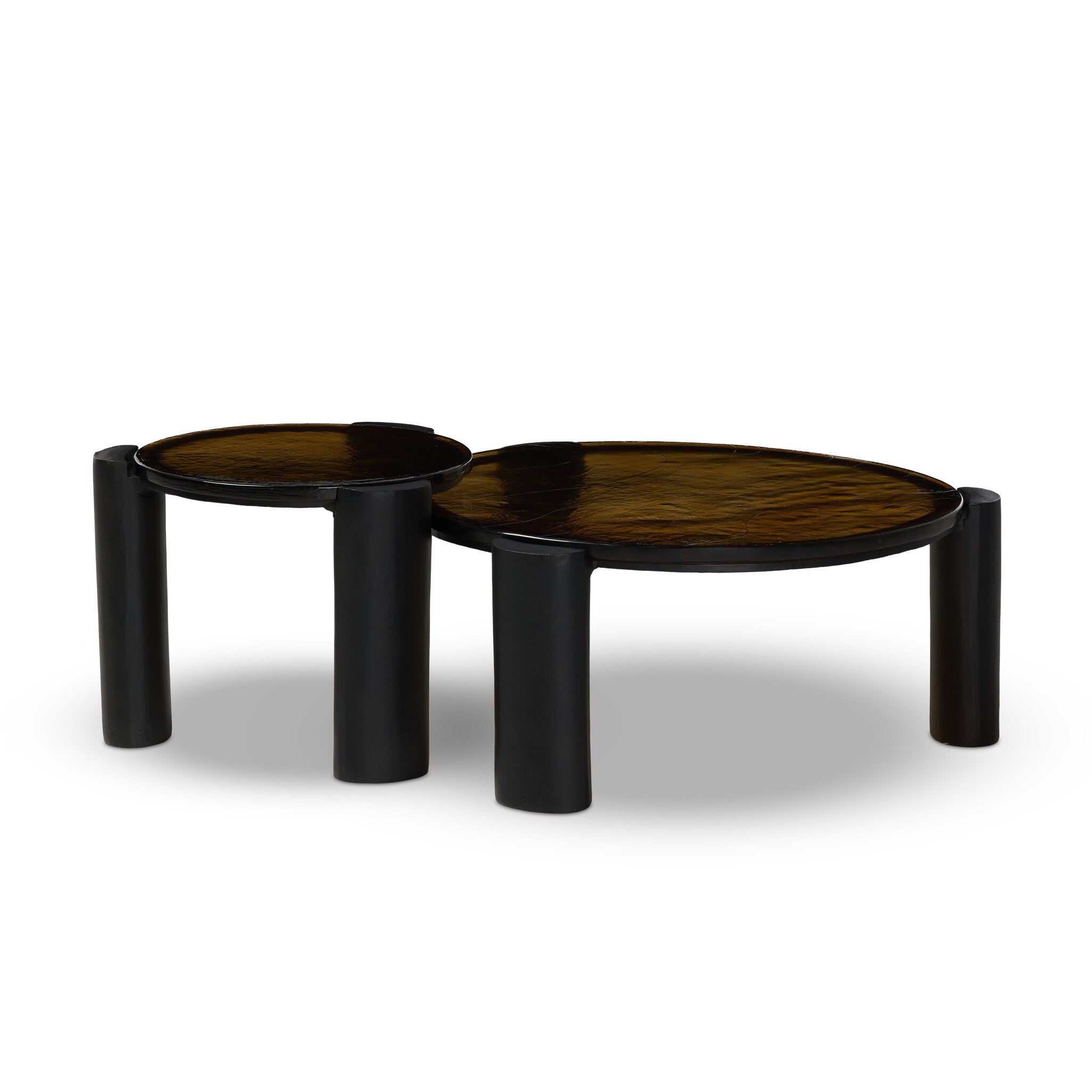 Rover Nesting Table - Amber Cast Glass