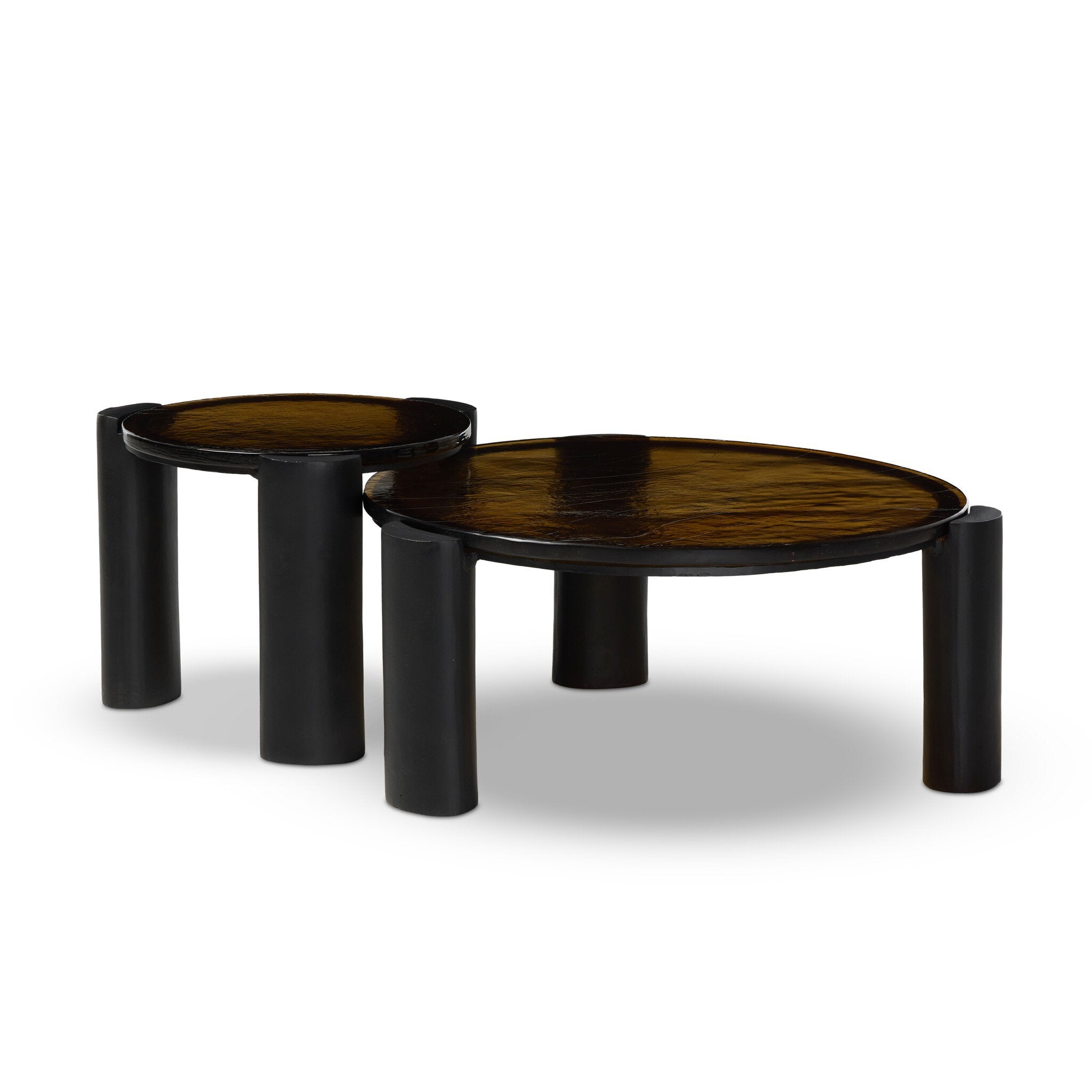 Rover Nesting Table - Amber Cast Glass