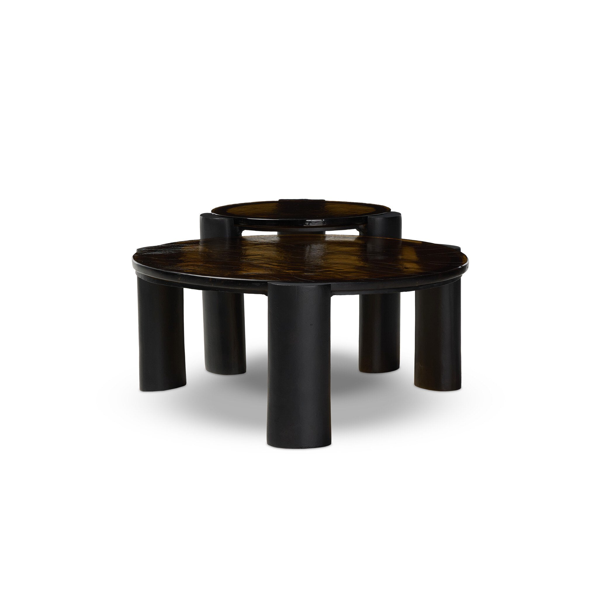 Rover Nesting Table - Amber Cast Glass