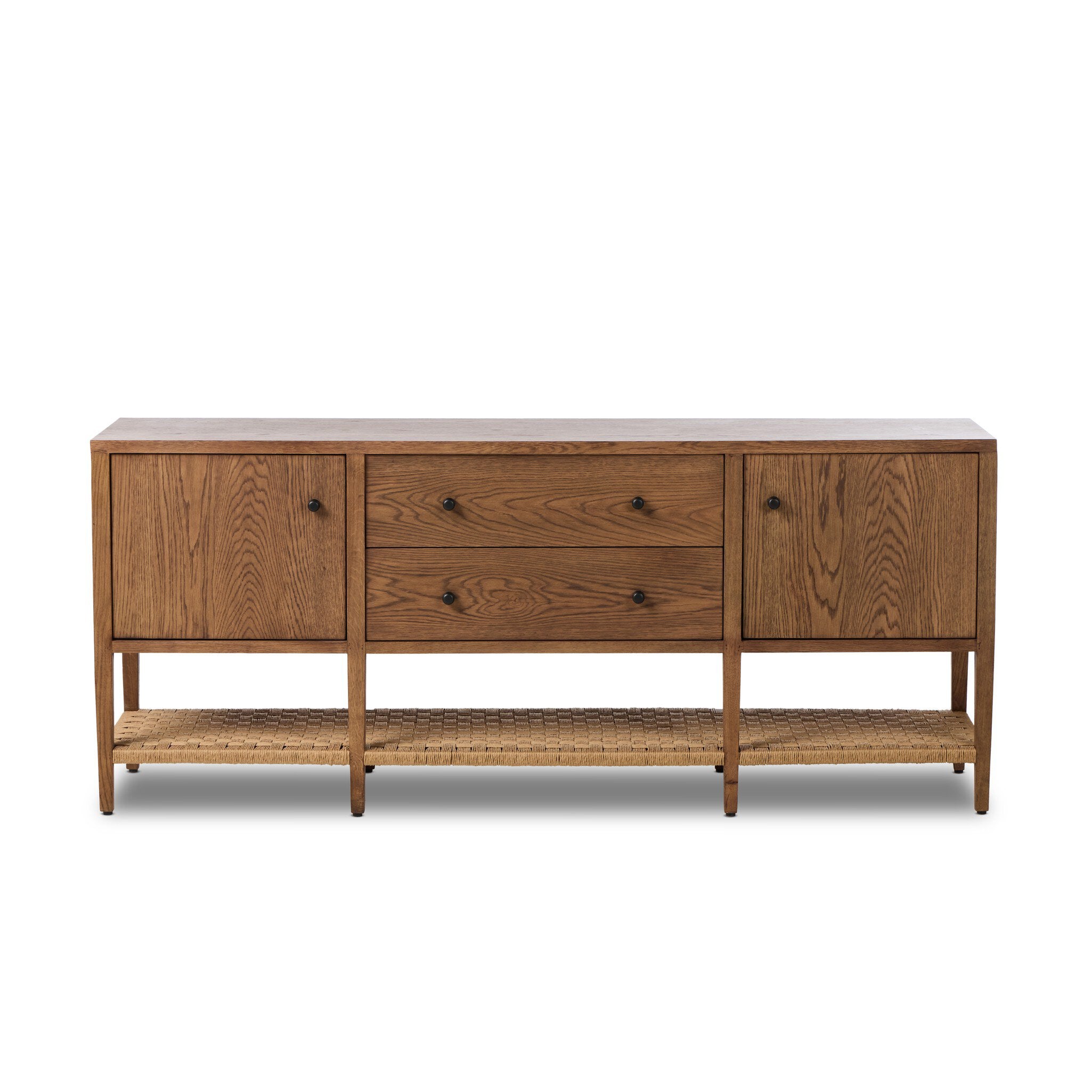 Kenzo Media Console - Warm Natural Oak Veneer