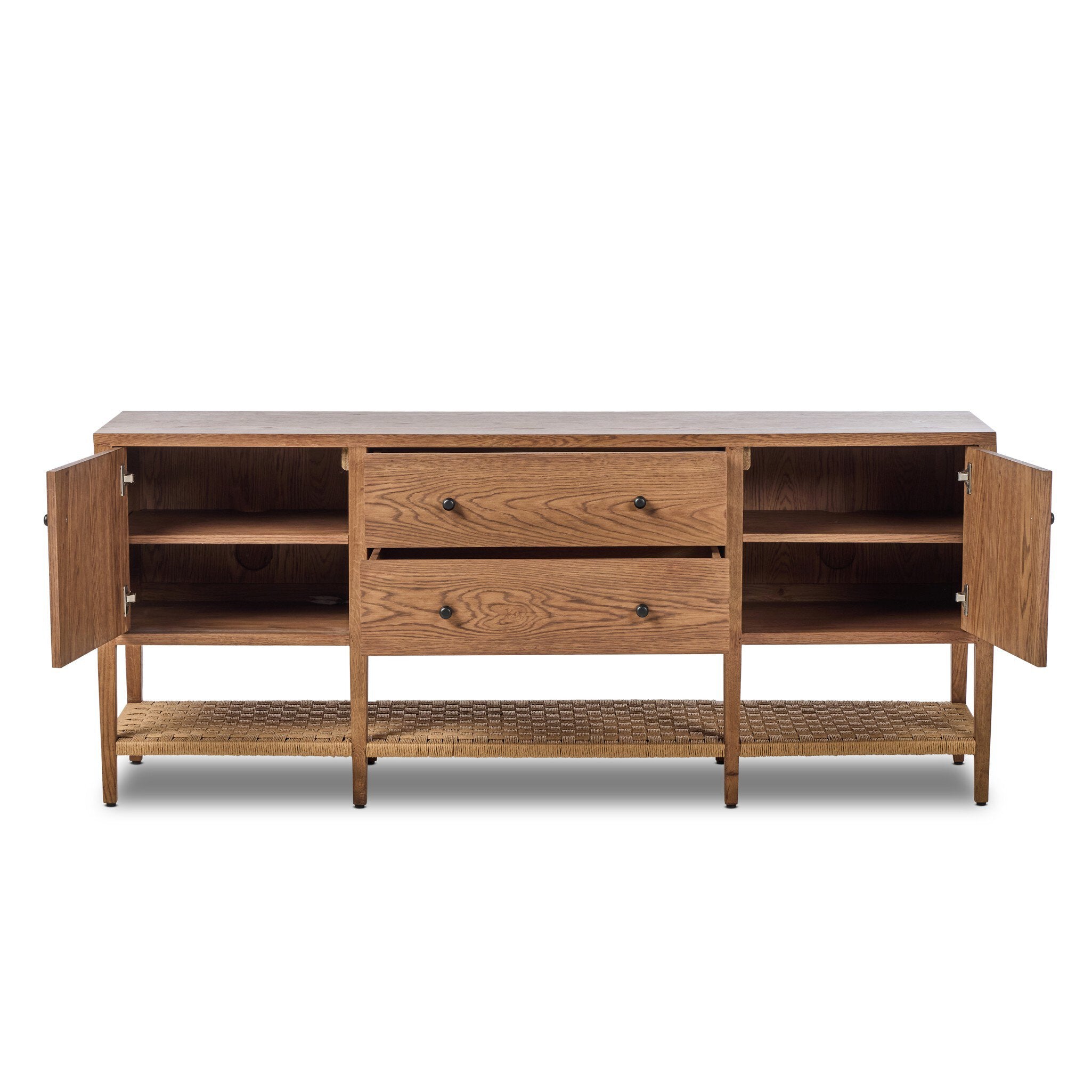 Kenzo Media Console - Warm Natural Oak Veneer
