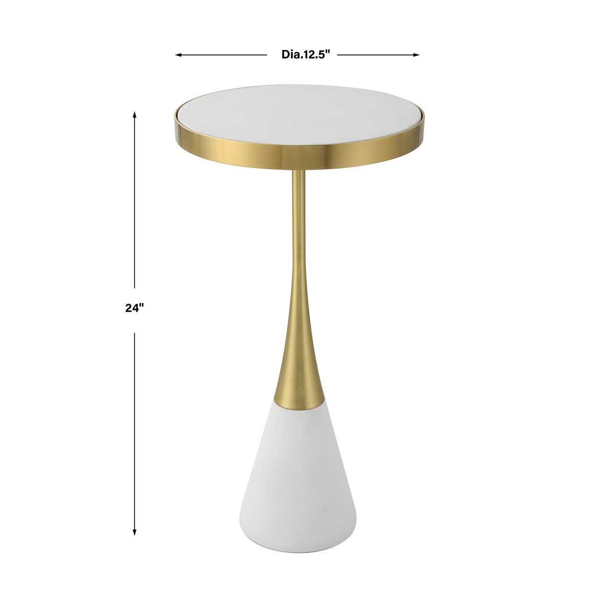 Uttermost Apex White Concrete Accent Table