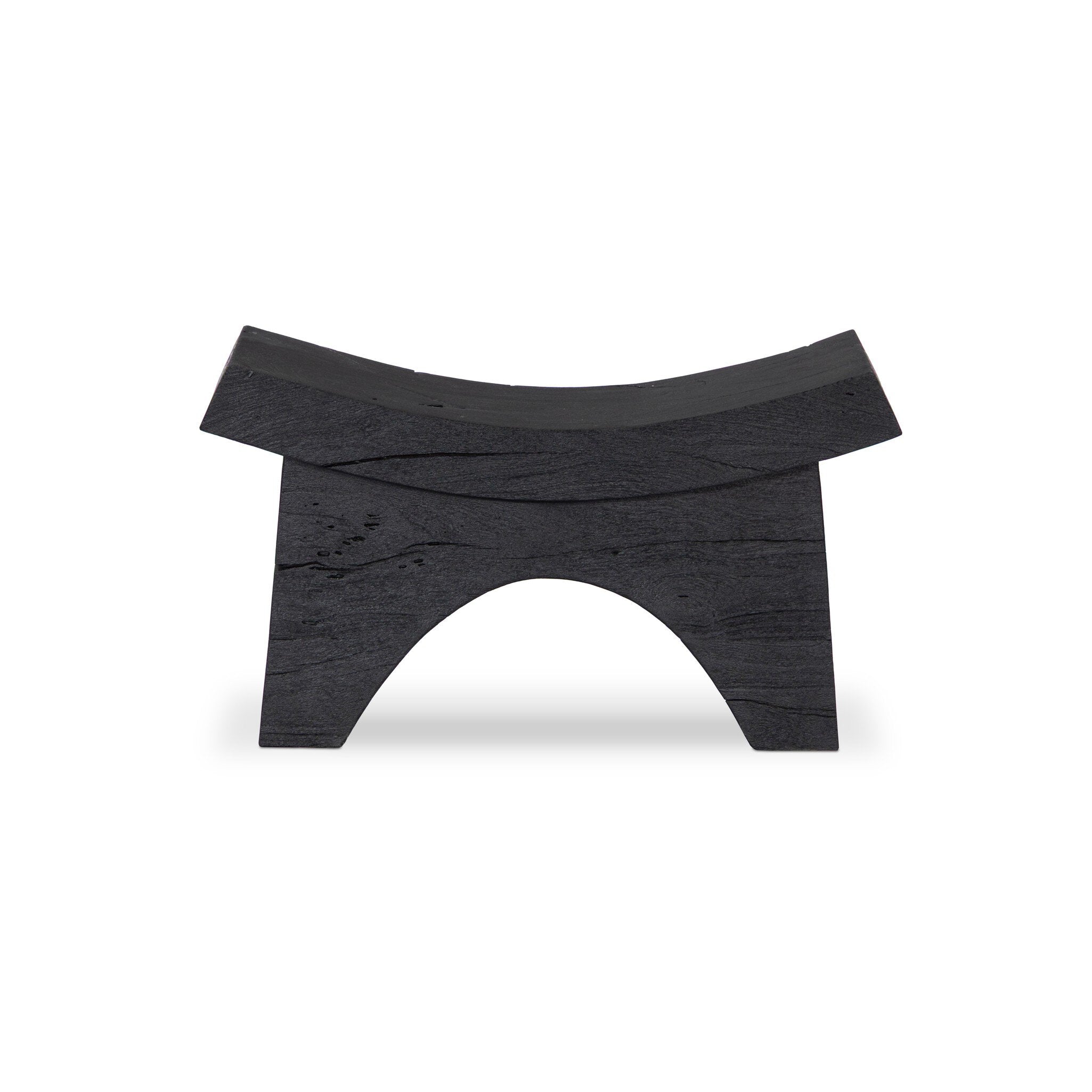 Tonga Accent Stool - Sandblasted Black Acacia