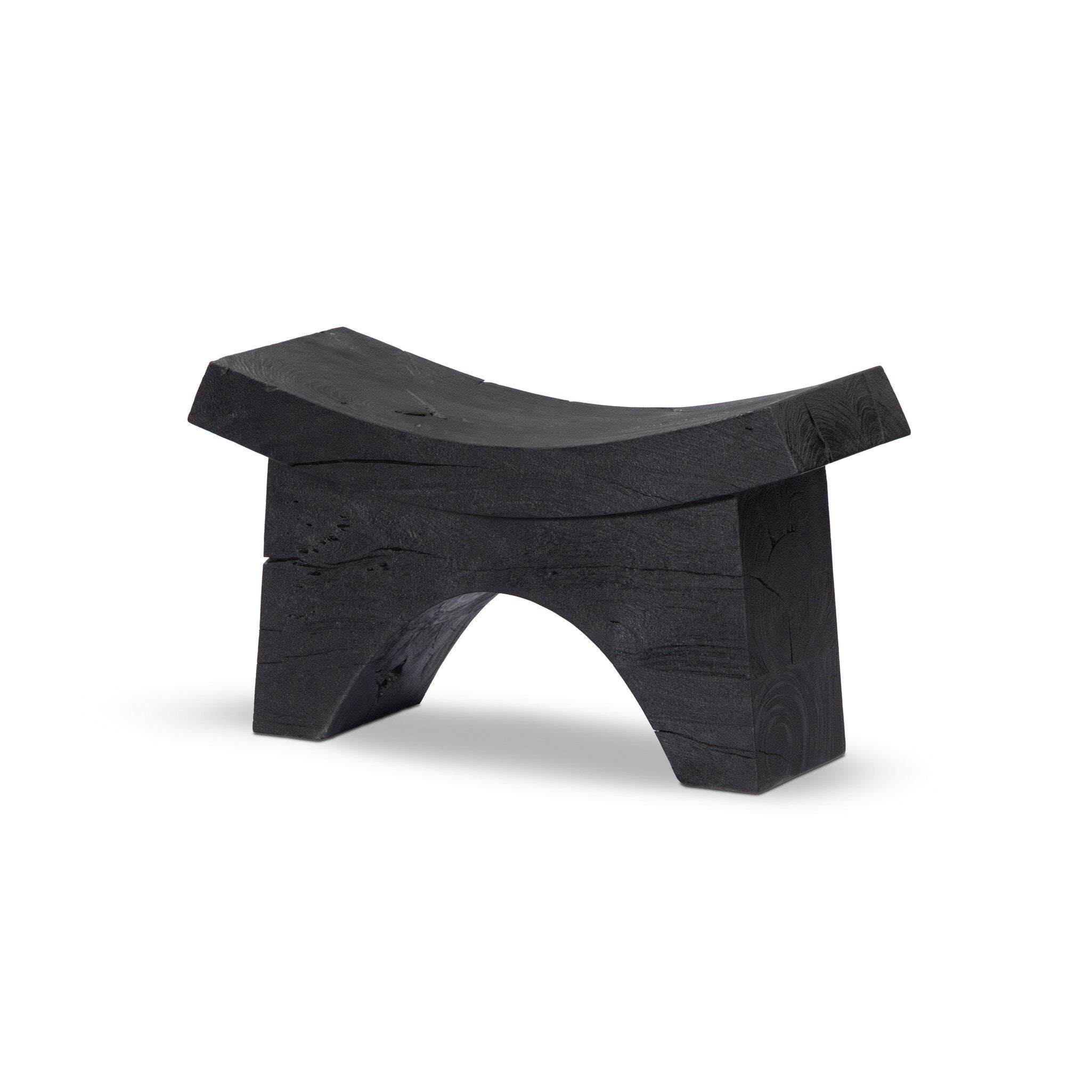Tonga Accent Stool - Sandblasted Black Acacia