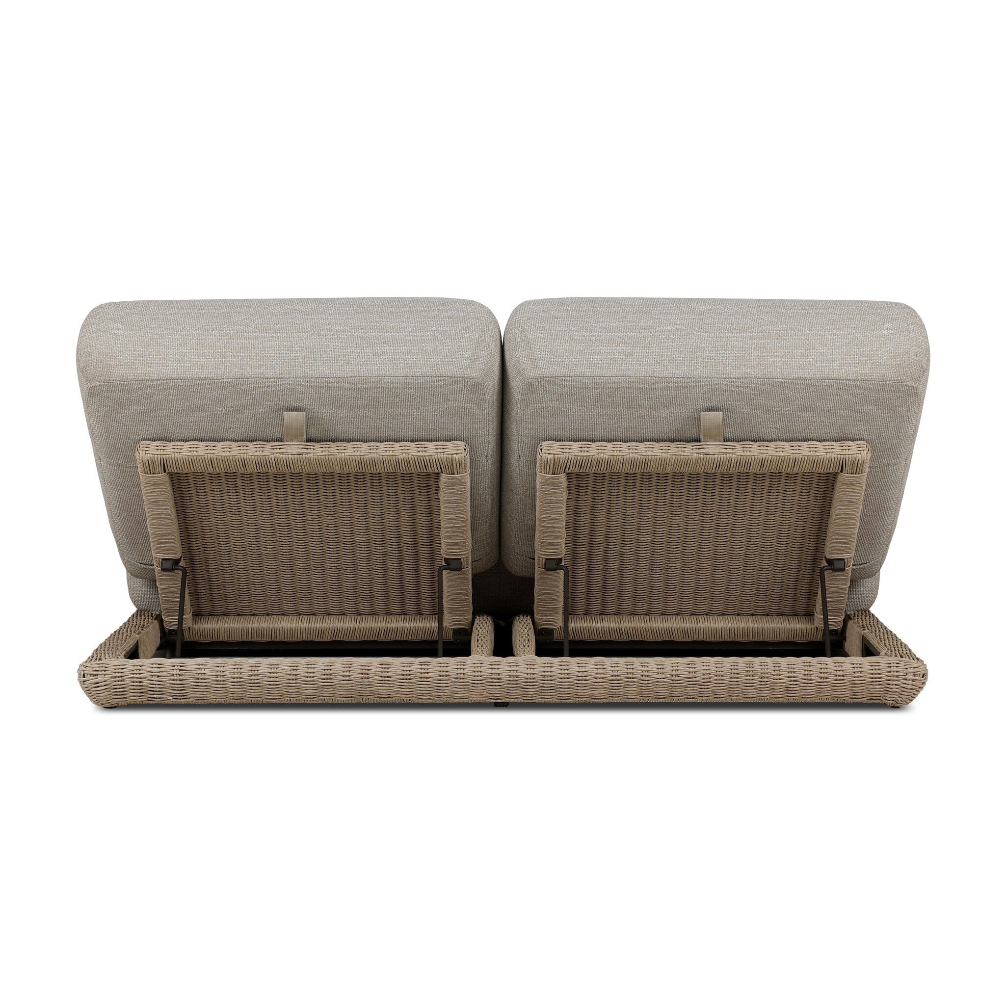 Evander Outdoor Double Chaise - Ramiro Ecru