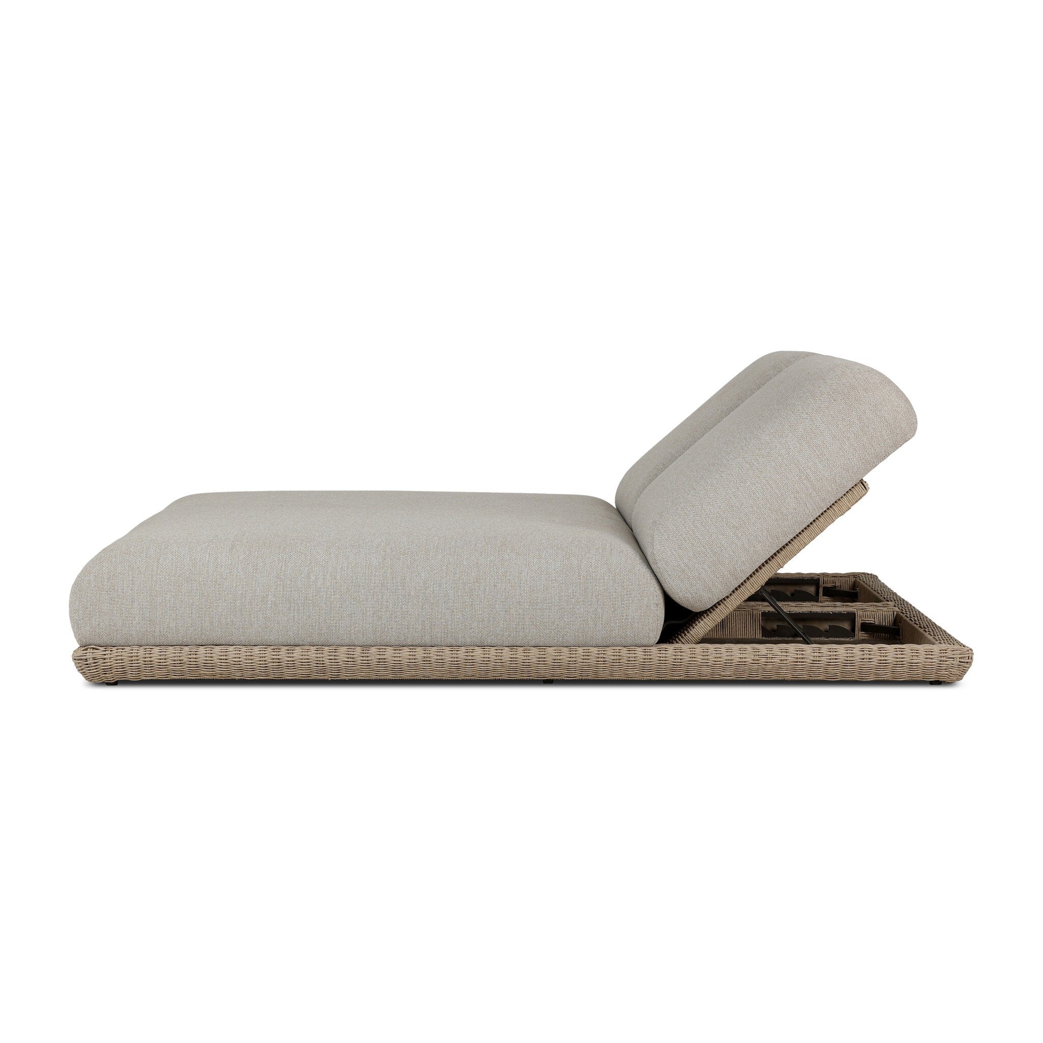 Evander Outdoor Double Chaise - Ramiro Ecru