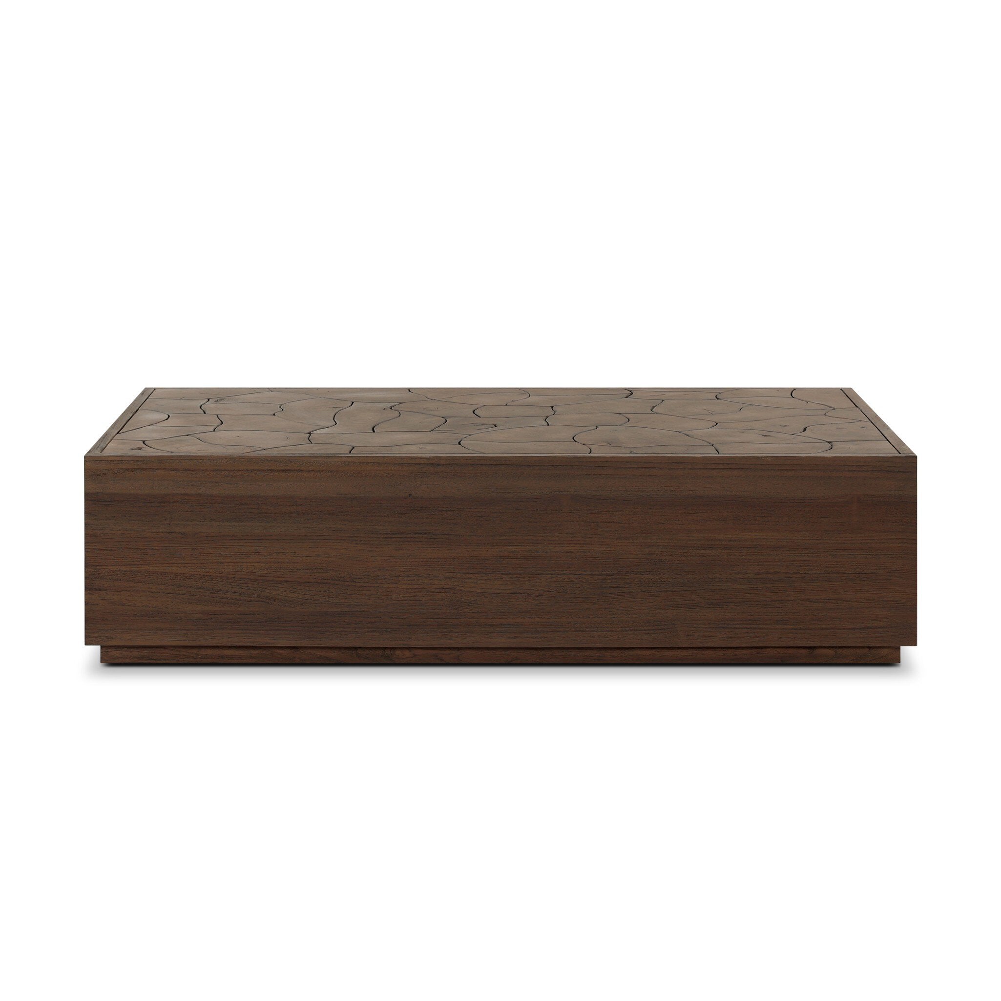Ridge Outdoor Rectangular Coffee Table - Stained Saddle Brown
