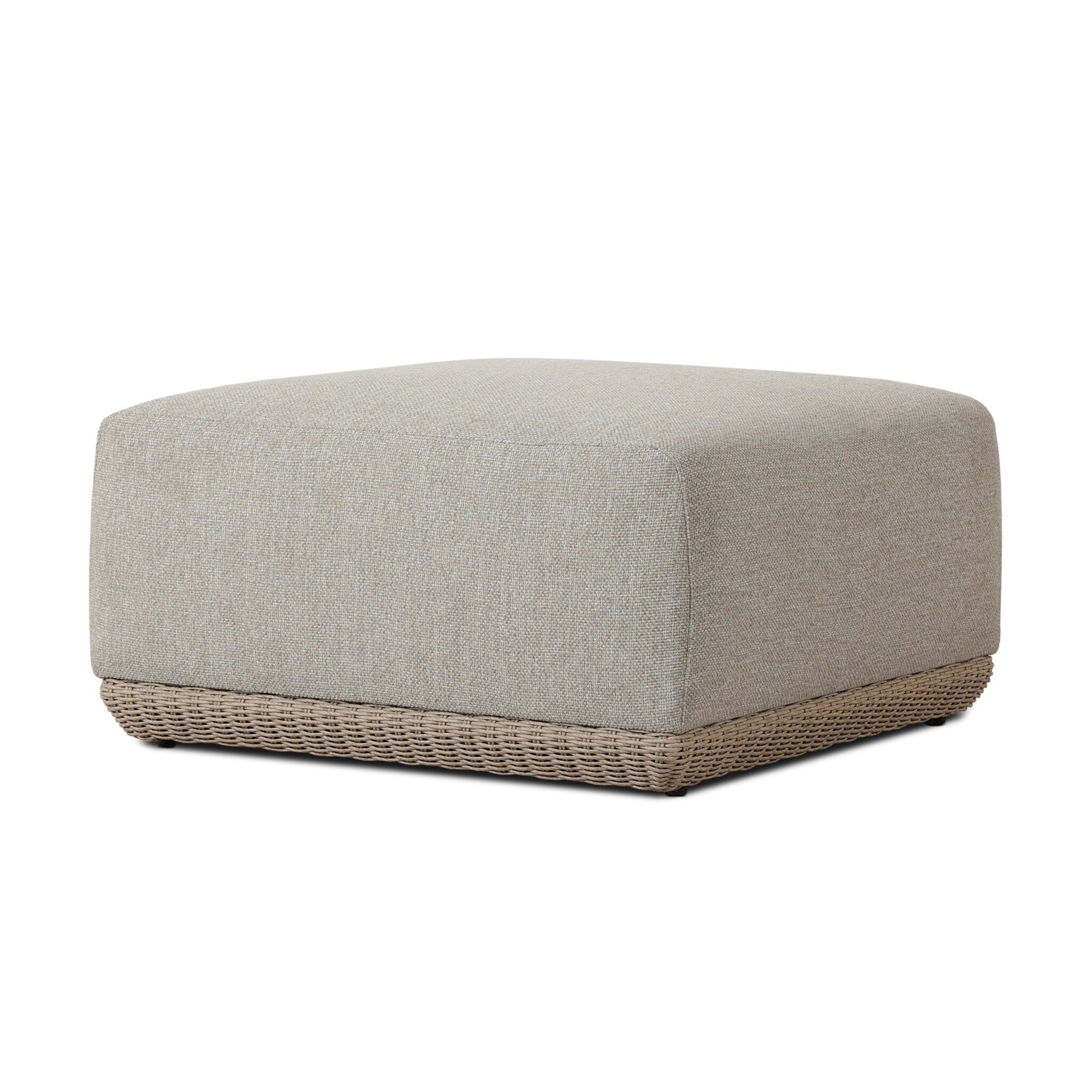 Evander Outdoor Ottoman Piece - Ramiro Ecru