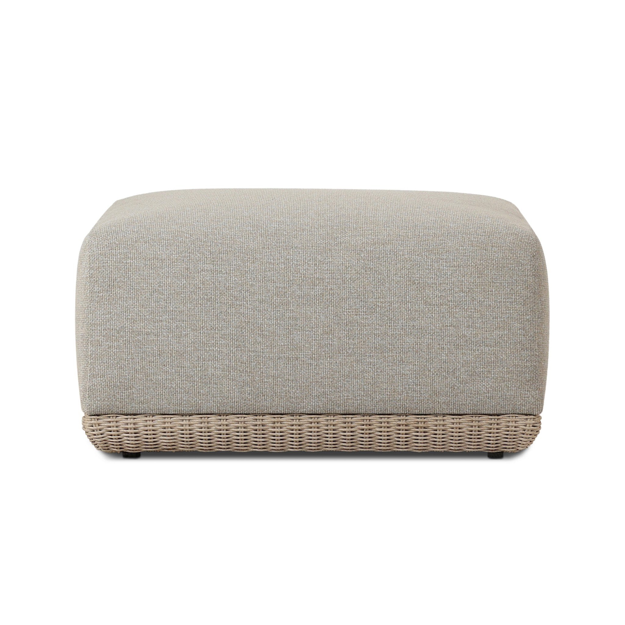 Evander Outdoor Ottoman Piece - Ramiro Ecru