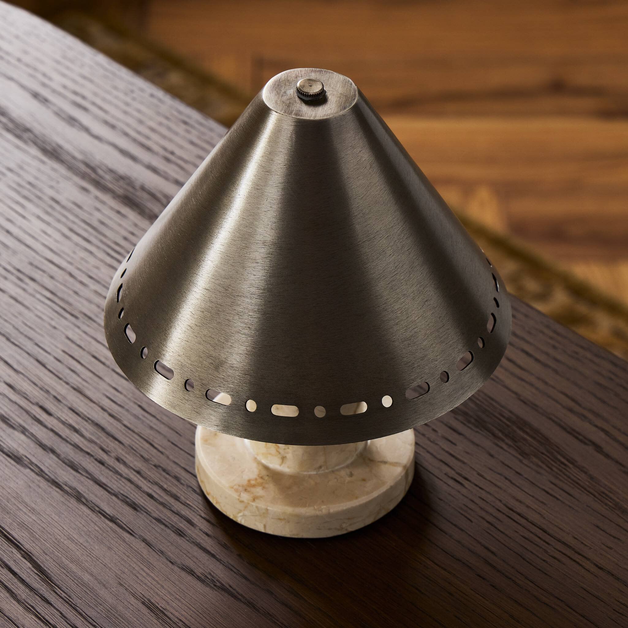 Azra Cordless Table Lamp - Cream Italian Marble