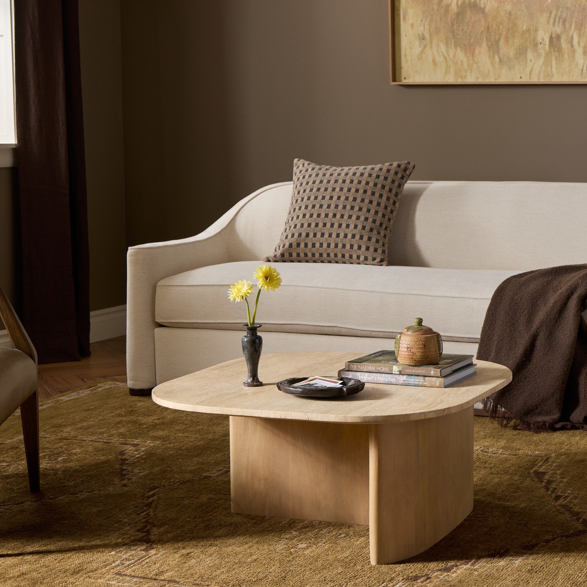 Christopher Coffee Table - Taupe Travertine