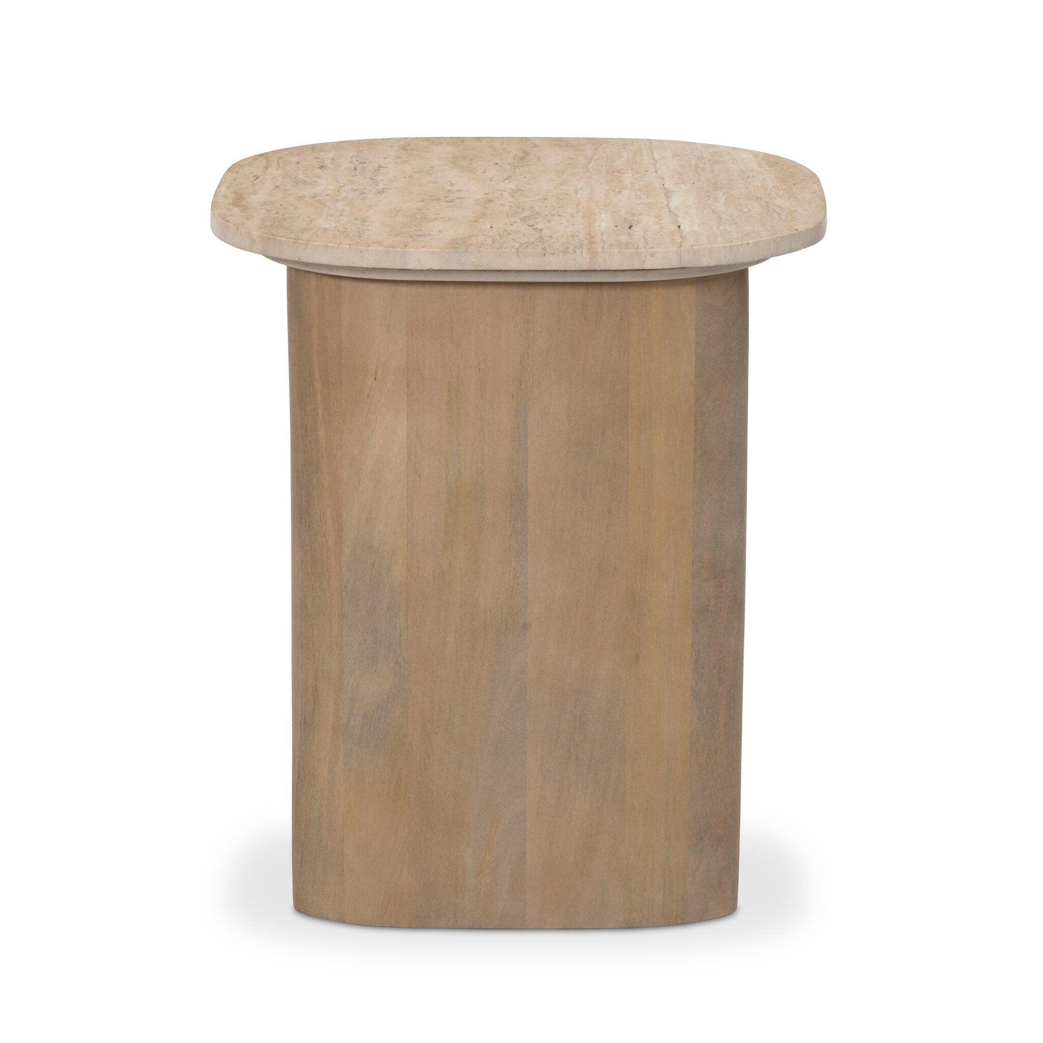 Christopher End Table - Taupe Travertine