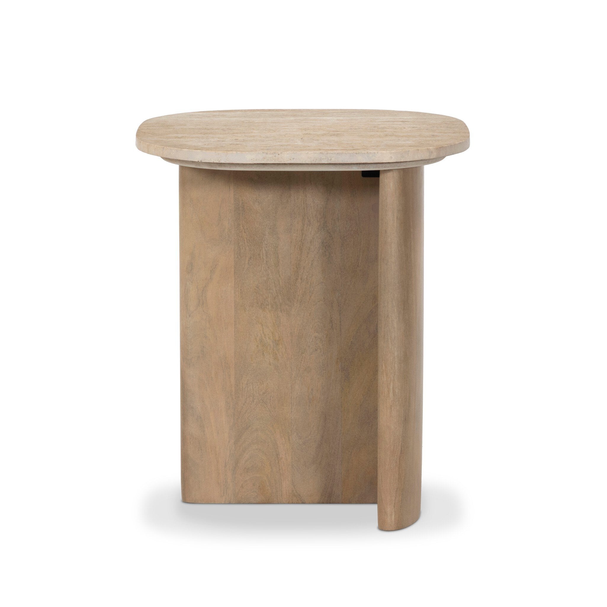 Christopher End Table - Taupe Travertine