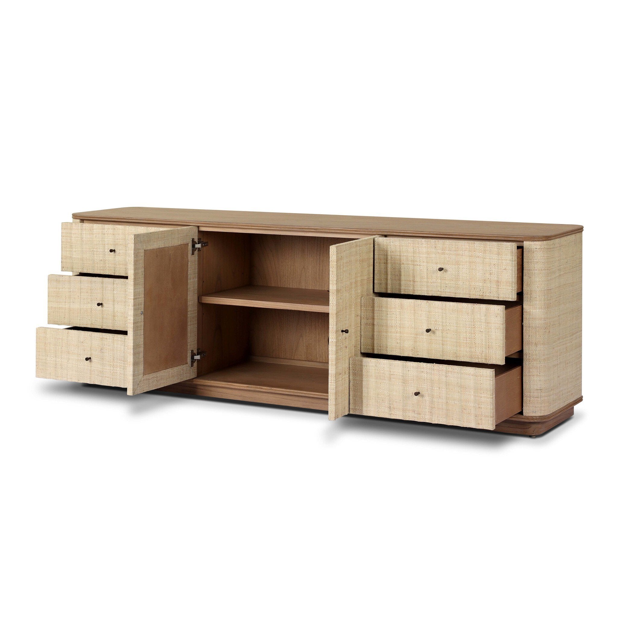 Meyer Media Console - Natural Fleck Raffia
