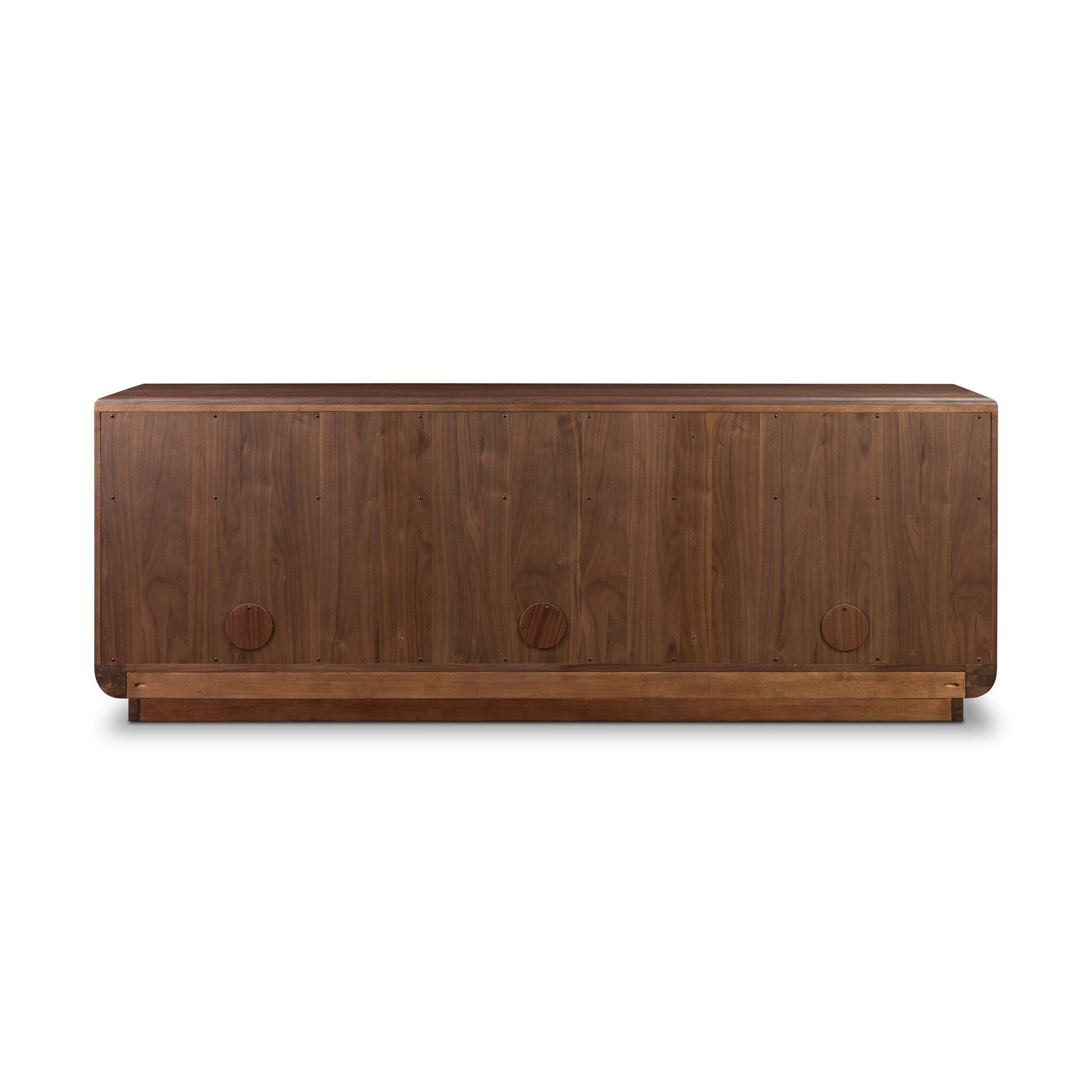 Vincent Media Console with Record Storage - Dark Brown Walnut Veneer