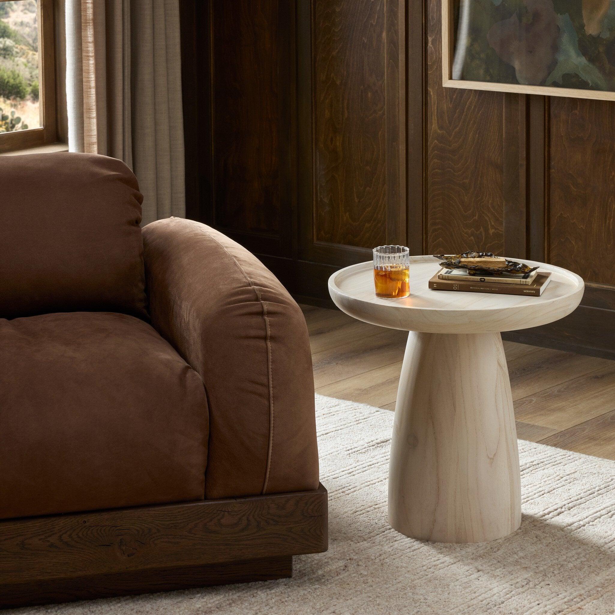 Evara End Table - Natural White Neem