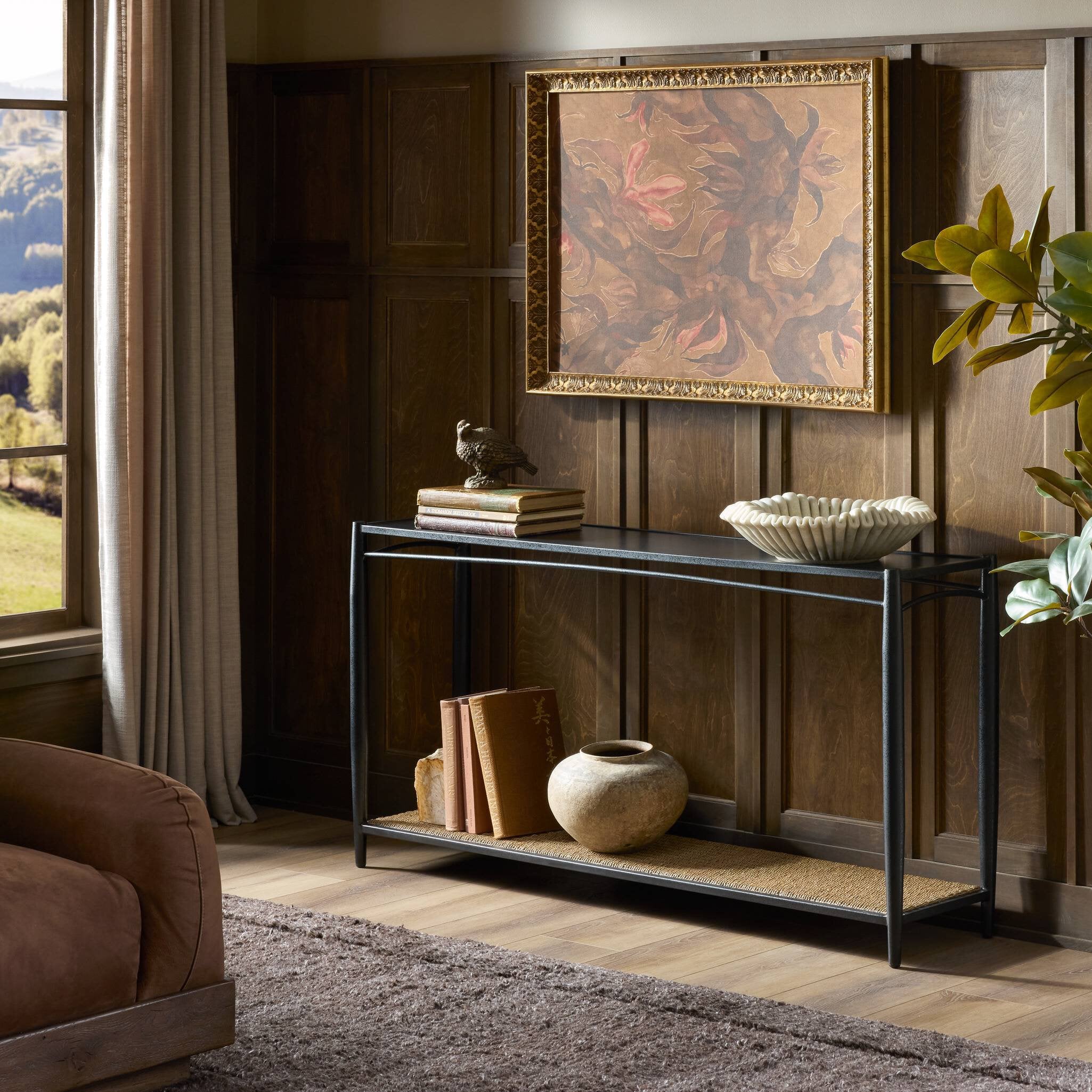 Thalen Console Table - Rough Iron