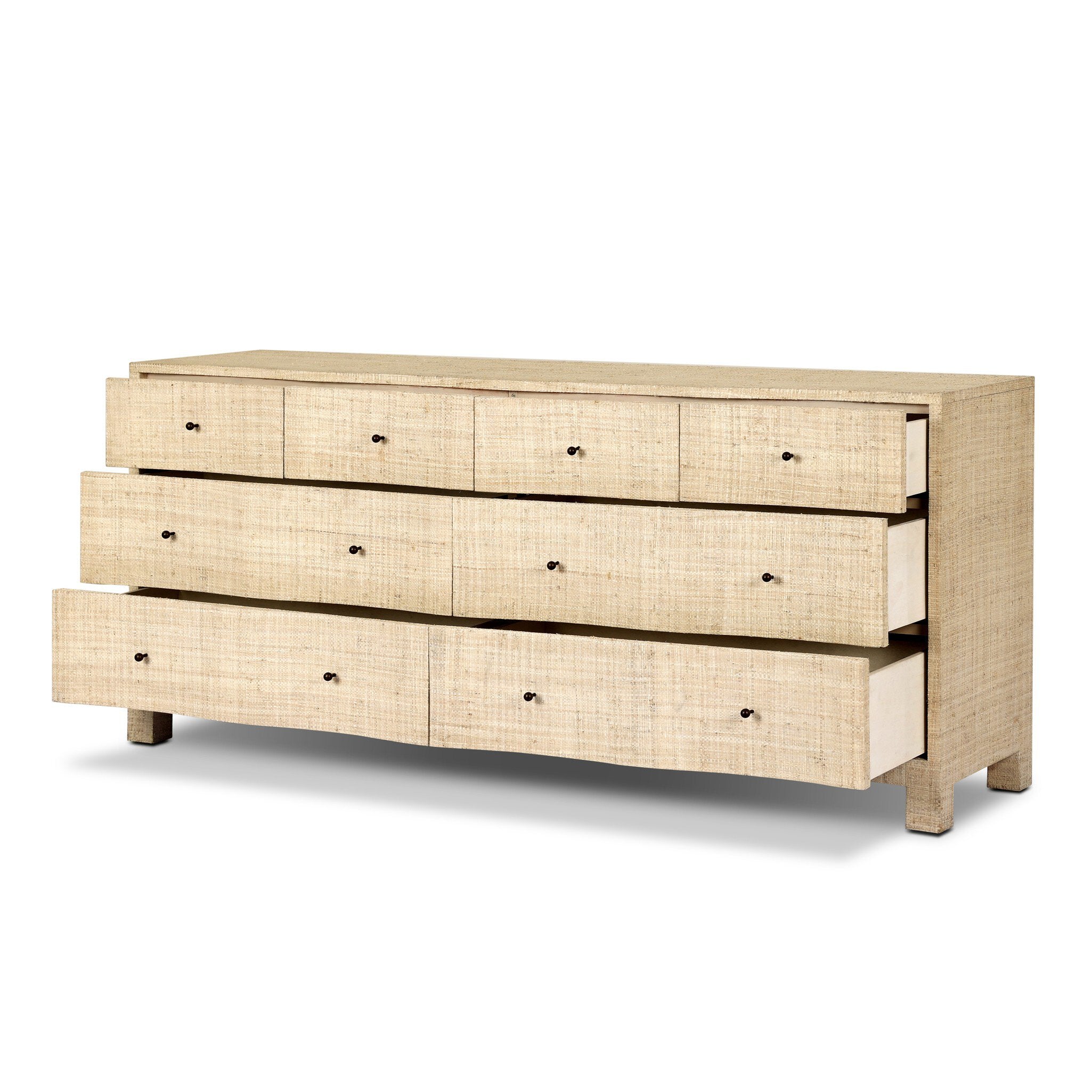 Hollis 8 Drawer Dresser - Natural Fleck Raffia