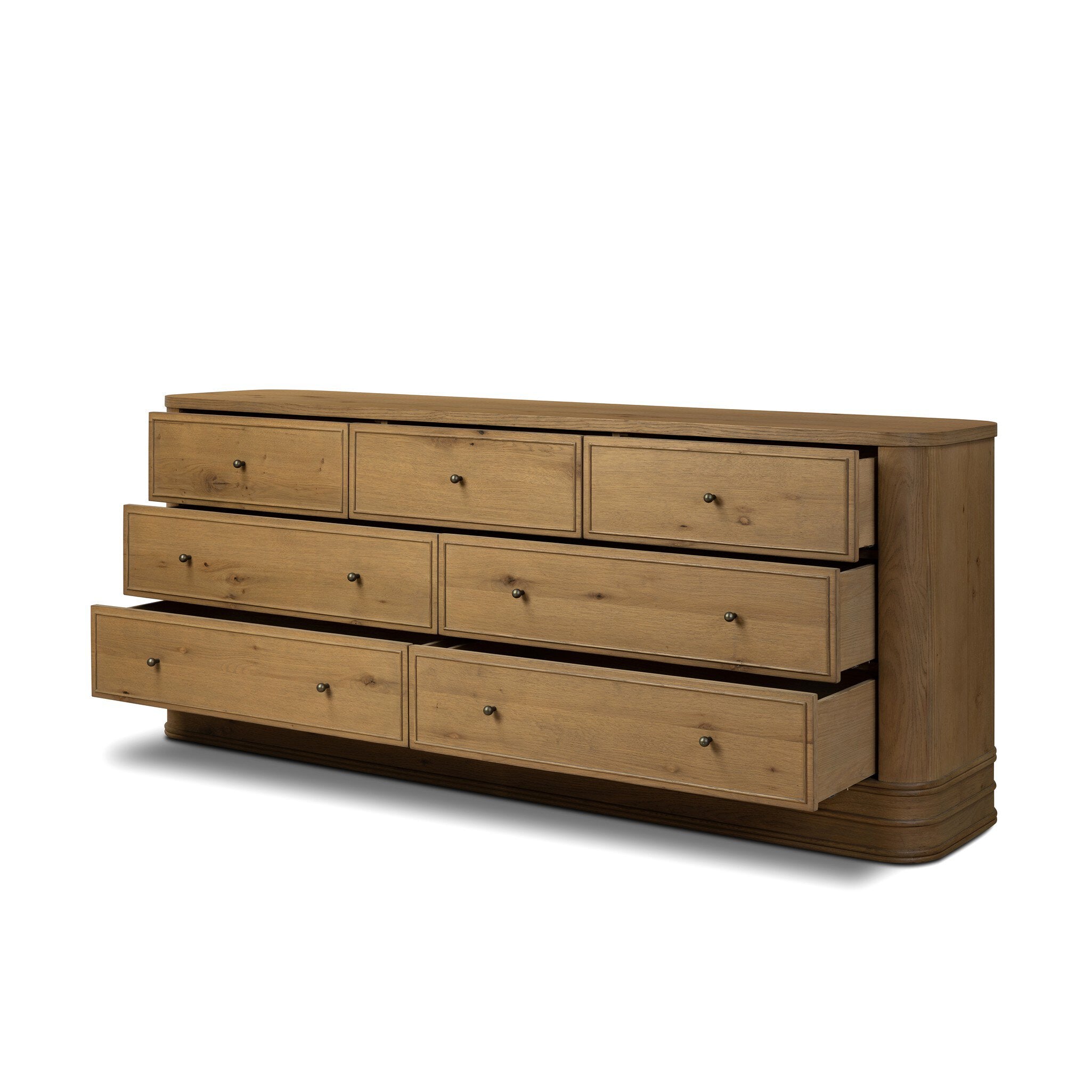 Minnie 7 Drawer Dresser - Aged Natural Oak Veneer