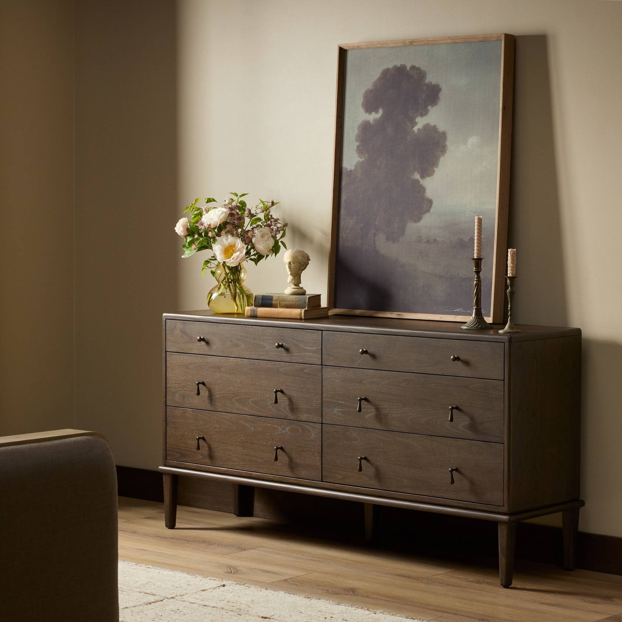 Zaria 6 Drawer Dresser - Dark Brown Sungkai
