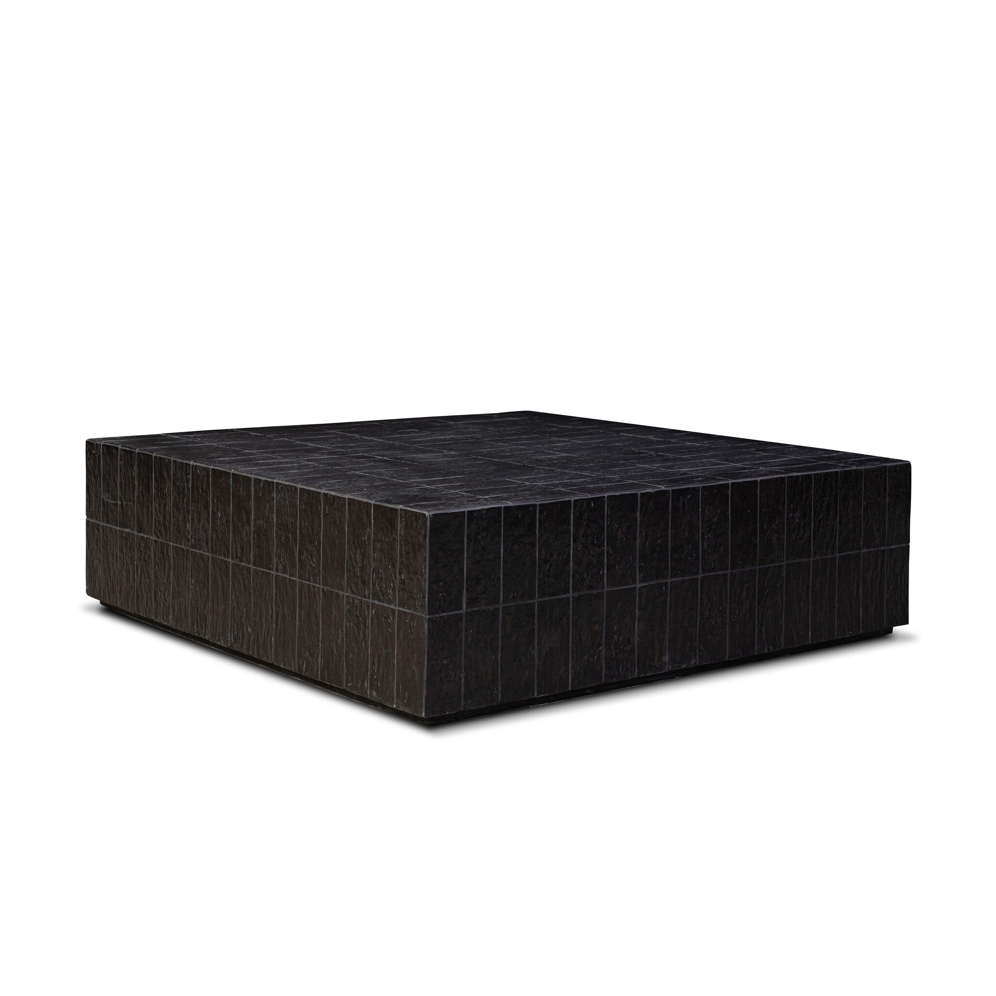 Tanik Coffee Table - Textured Brown Tile