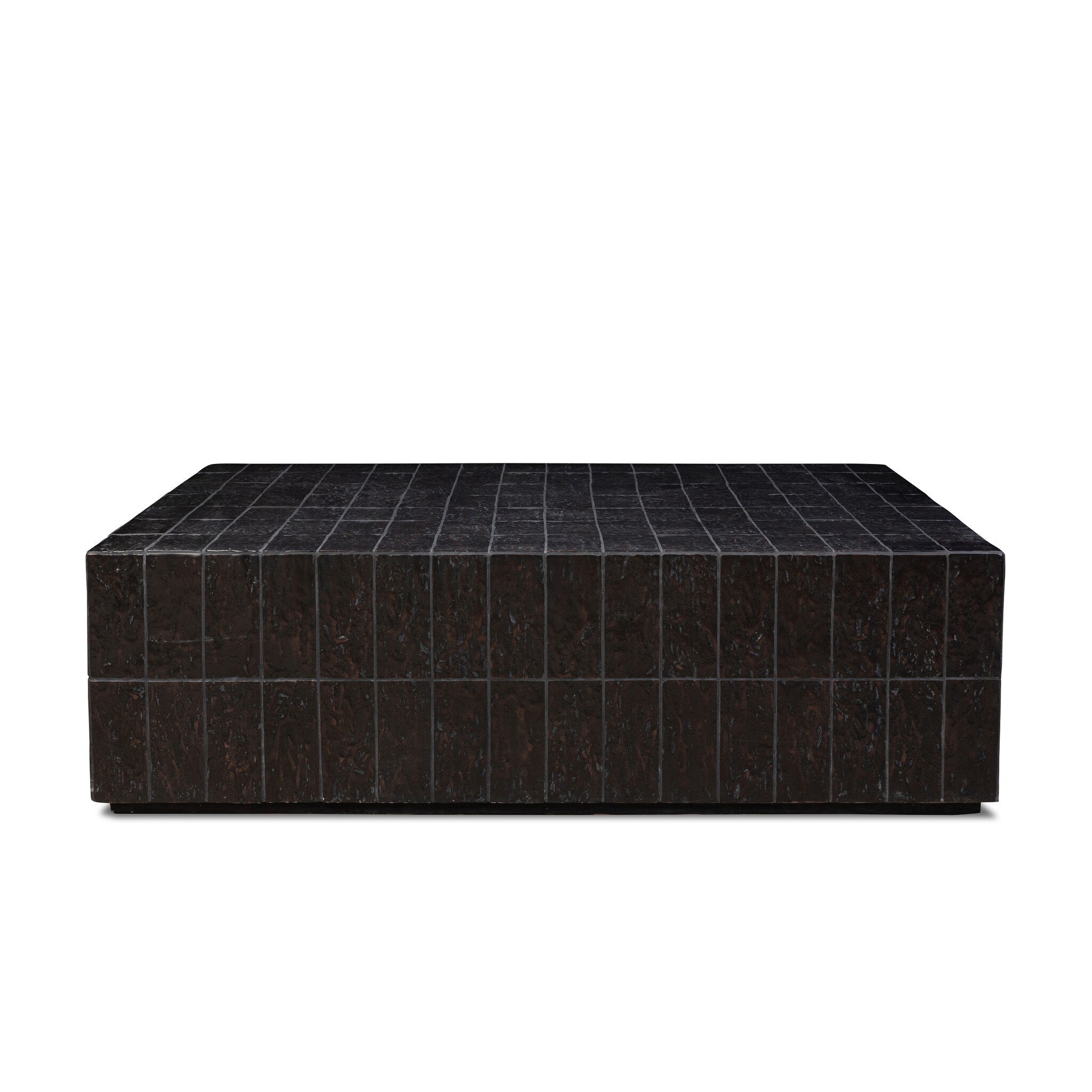 Tanik Coffee Table - Textured Brown Tile