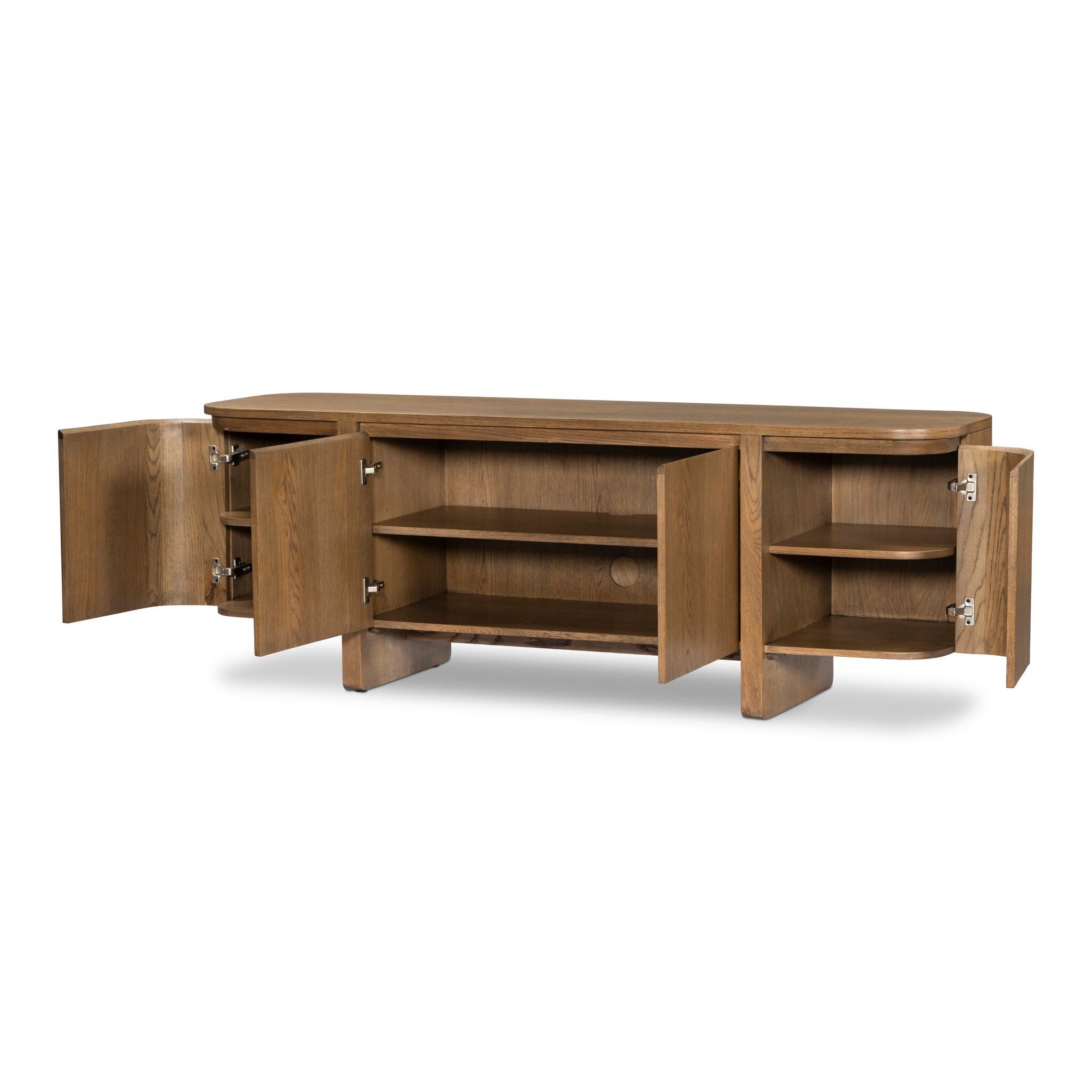 Elle 4 Door Media Console - Tawny Oak Veneer