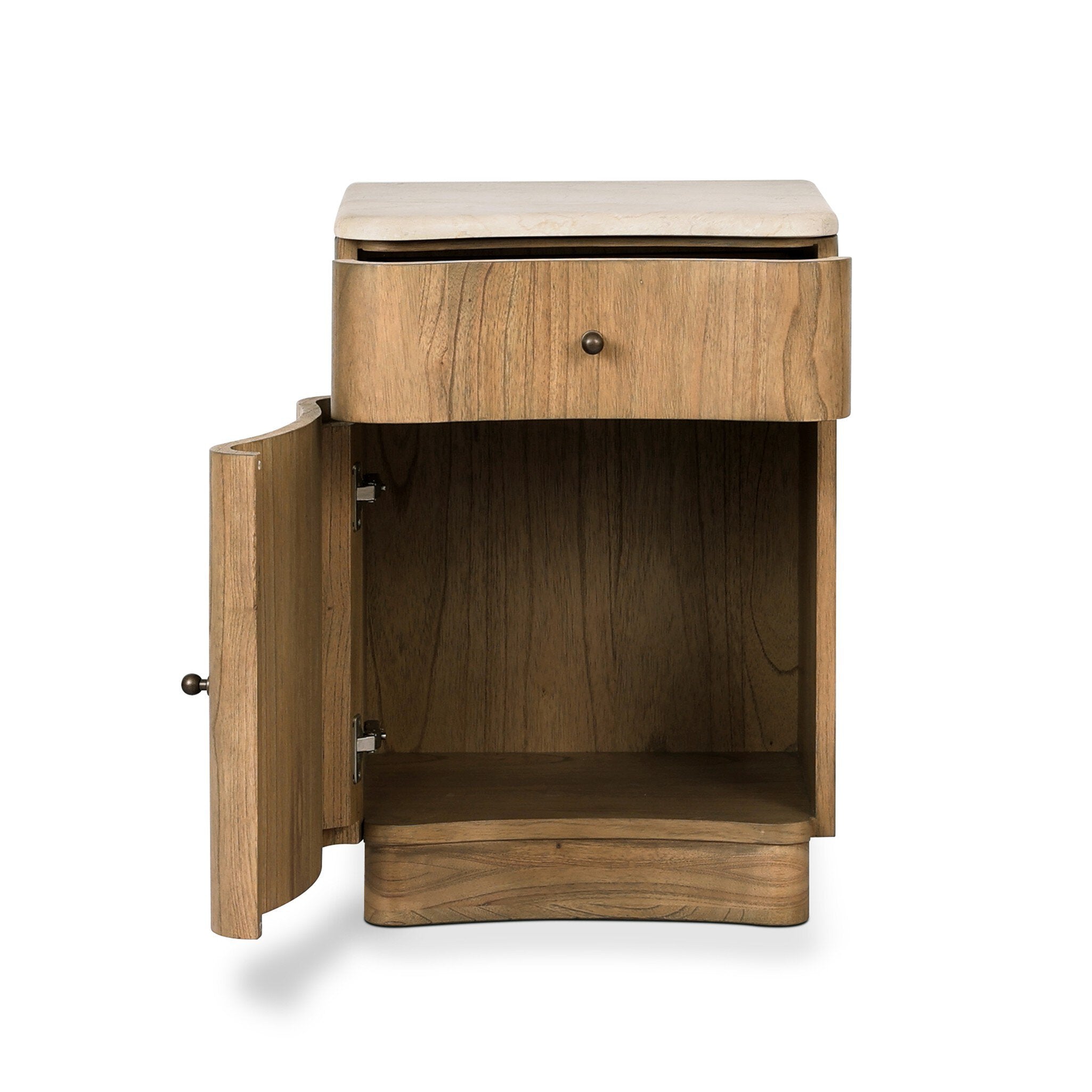 Boa Small Nightstand - Cream Marble