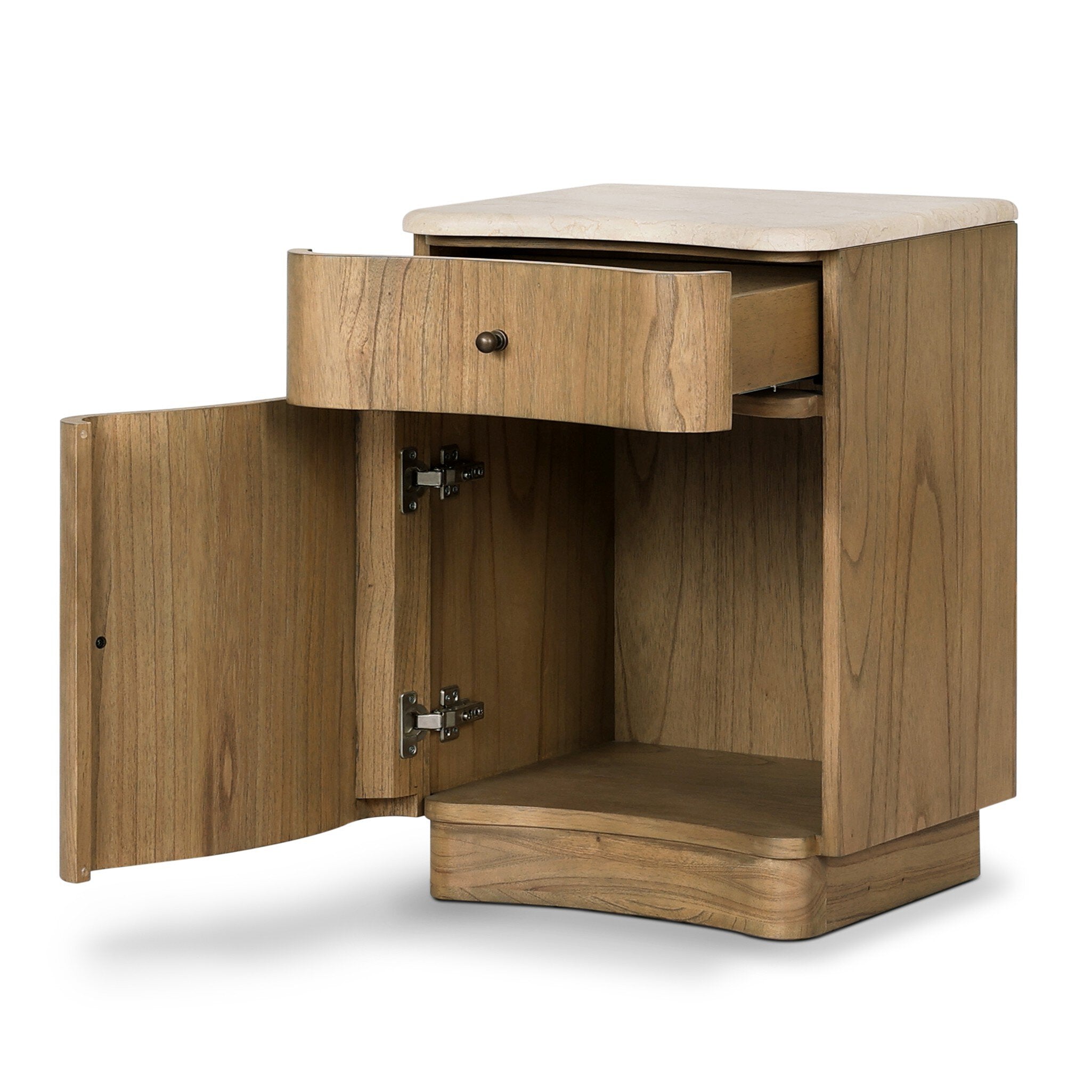 Boa Small Nightstand - Cream Marble