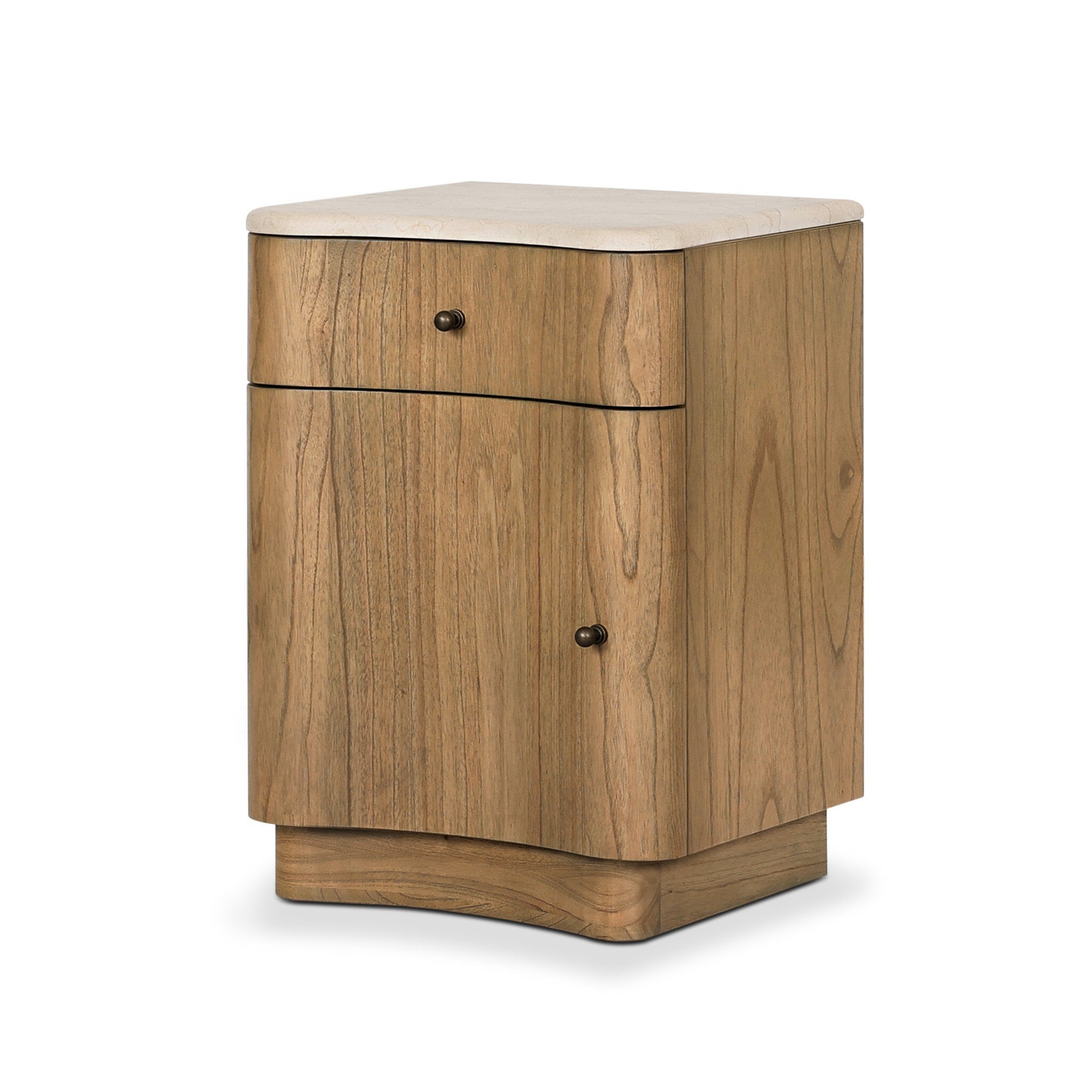 Boa Small Nightstand - Cream Marble