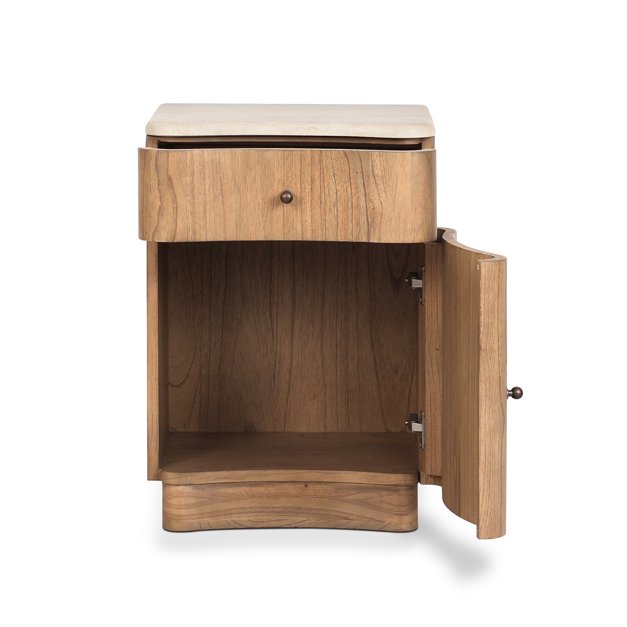 Boa Small Nightstand - Cream Marble