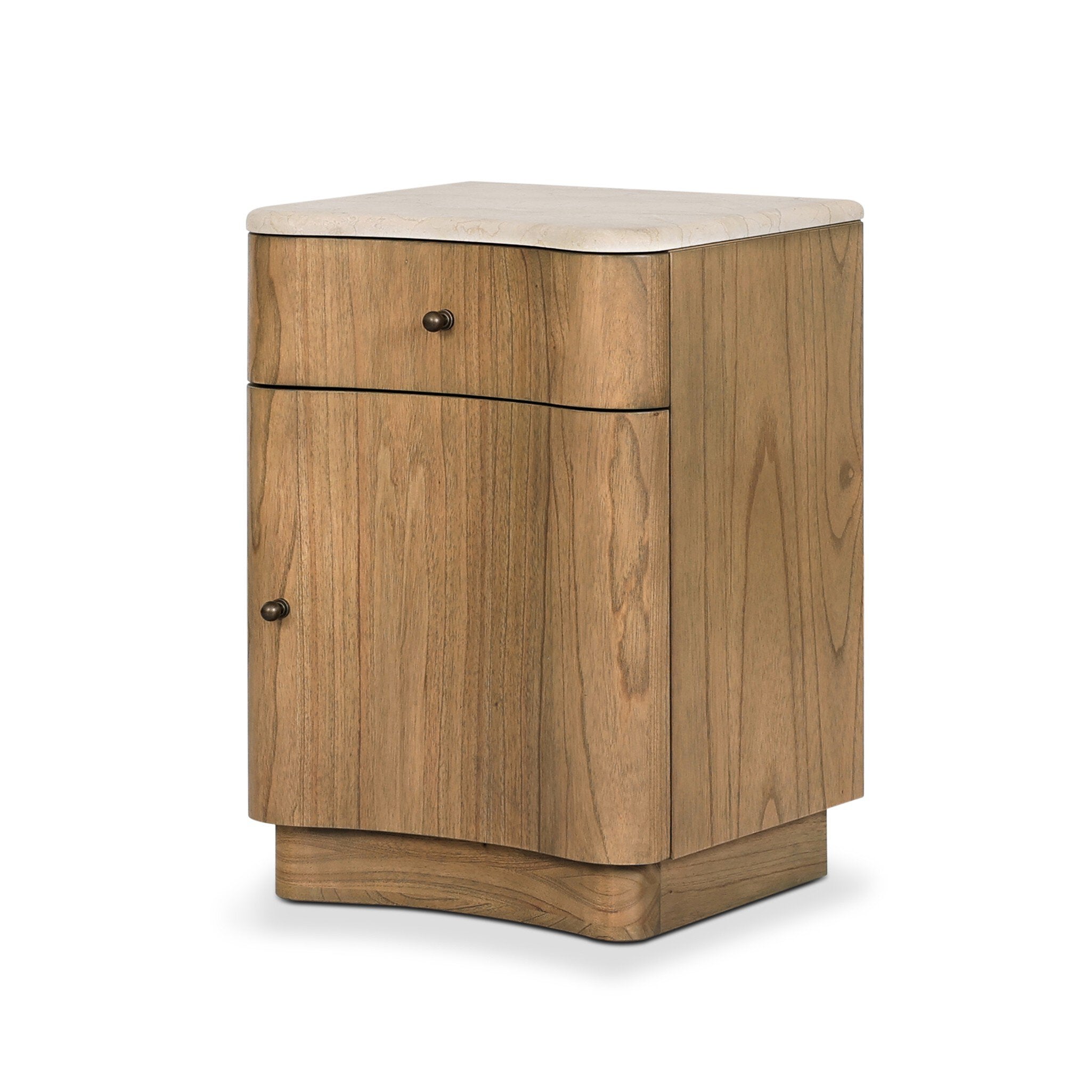 Boa Small Nightstand - Cream Marble