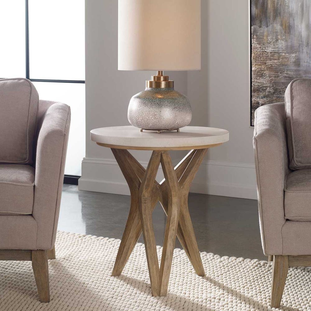 Uttermost Marnie Limestone Side Table by Uttermost