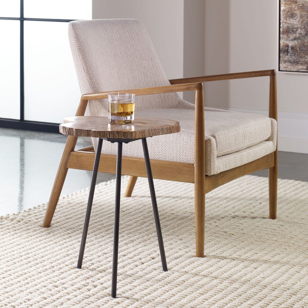 Uttermost Mircea Petrified Wood Accent Table