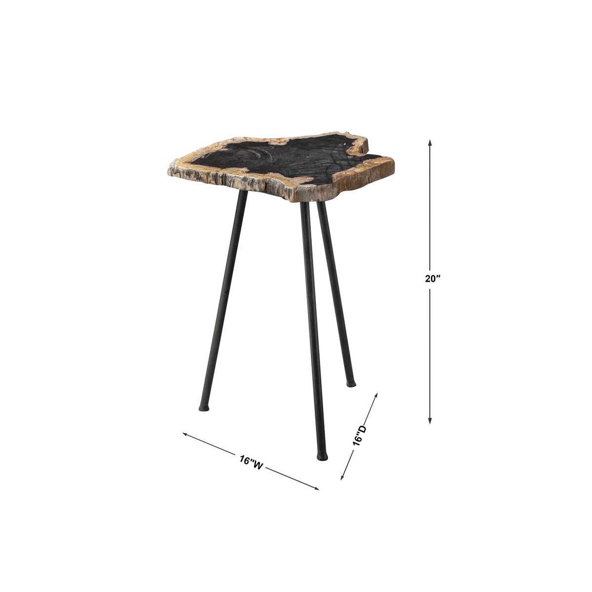 Uttermost Mircea Petrified Wood Accent Table