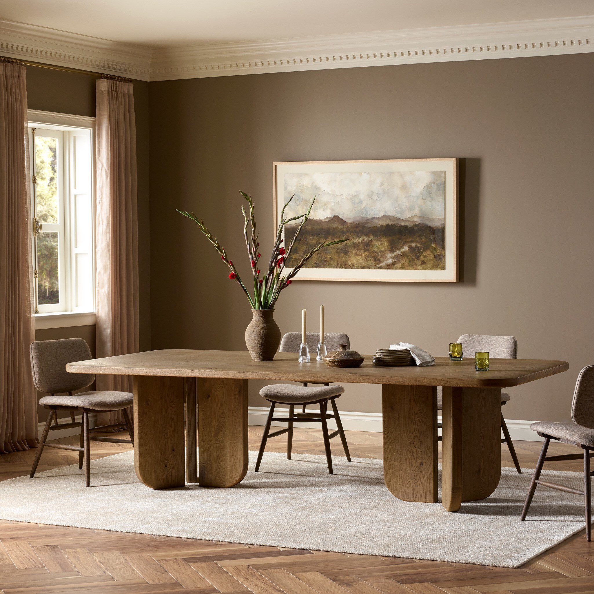 Baloro 108" Dining Table - Warm Oak Thick Veneer
