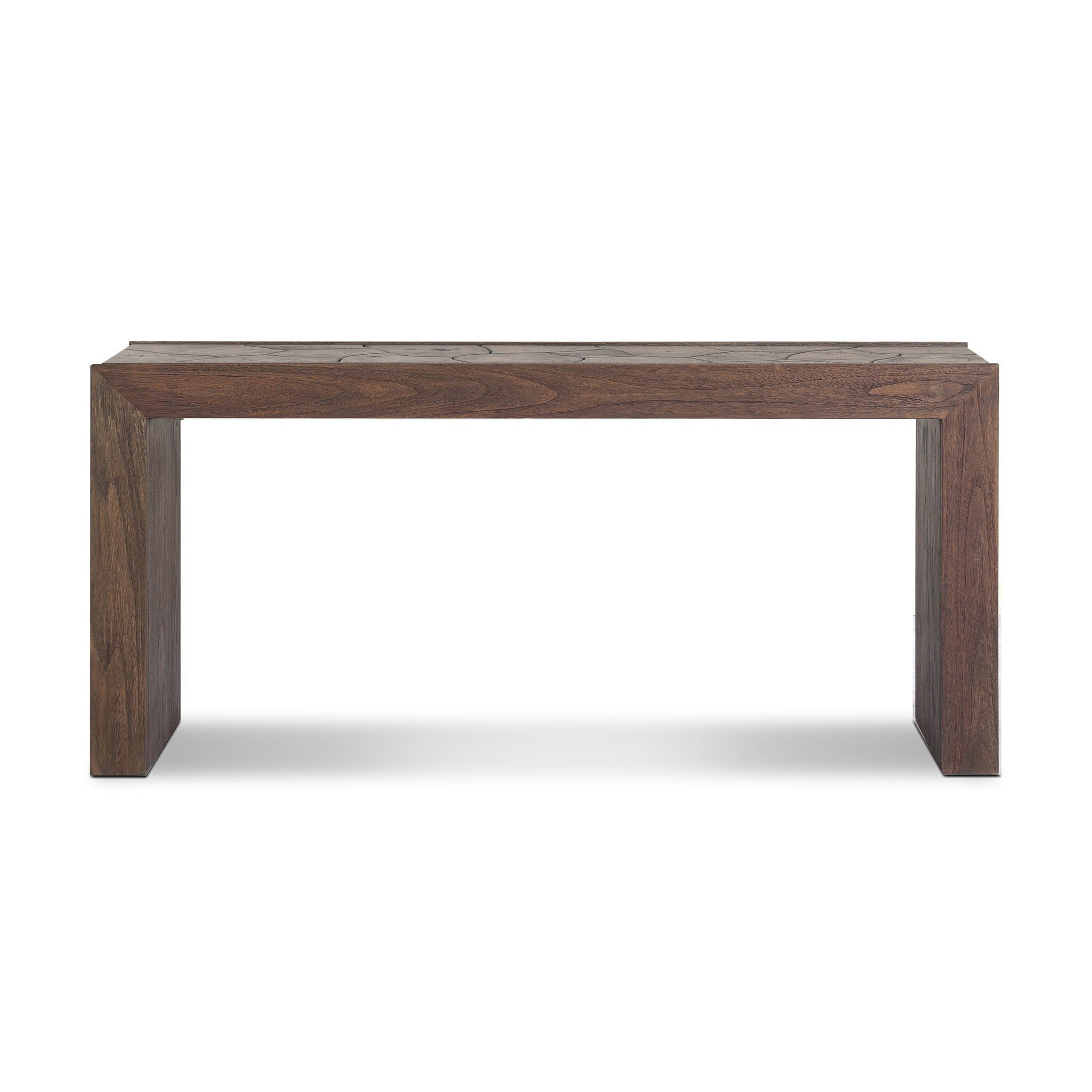Ridge Outdoor Console Table - Stained Saddle Brown-Teak Root