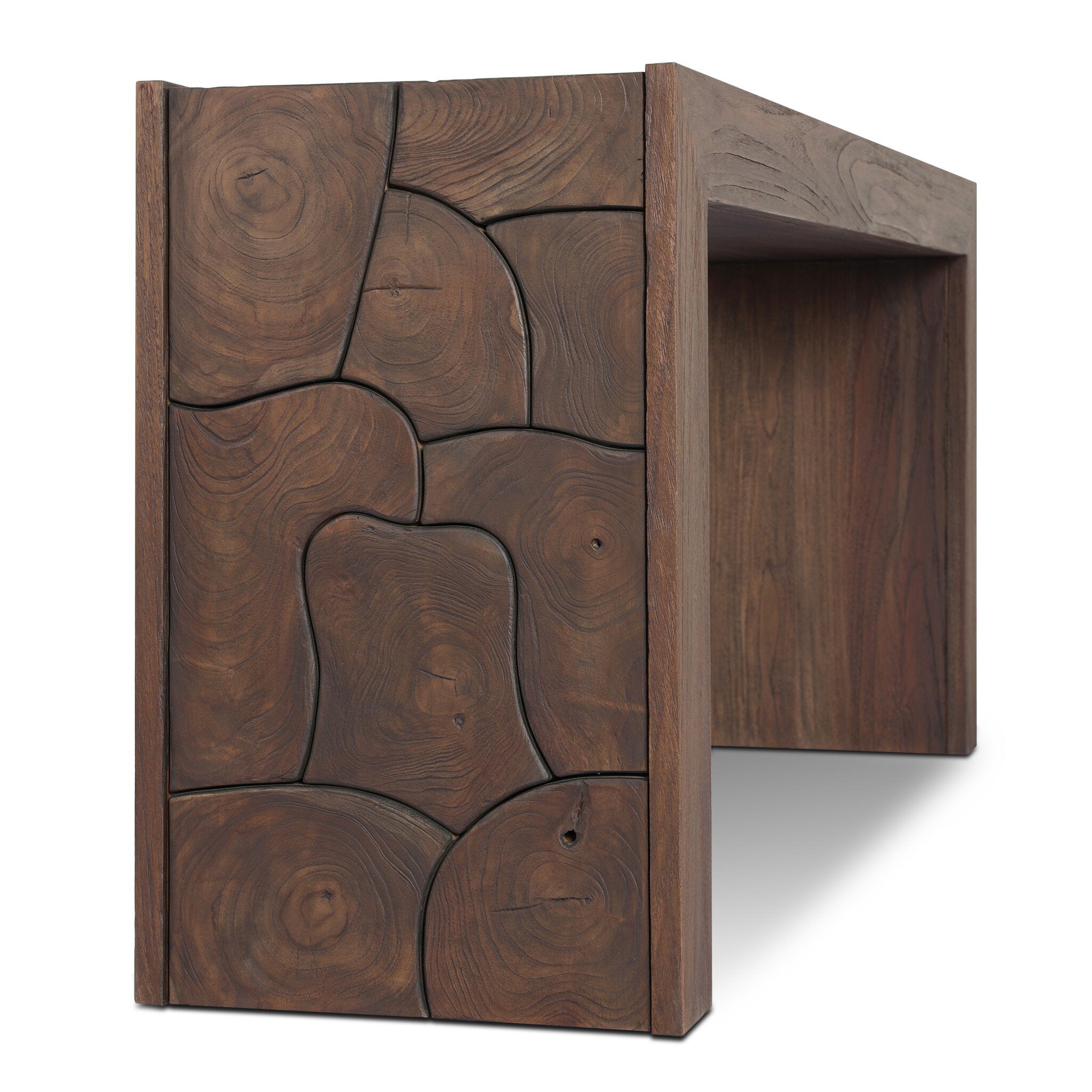 Ridge Outdoor Console Table - Stained Saddle Brown-Teak Root