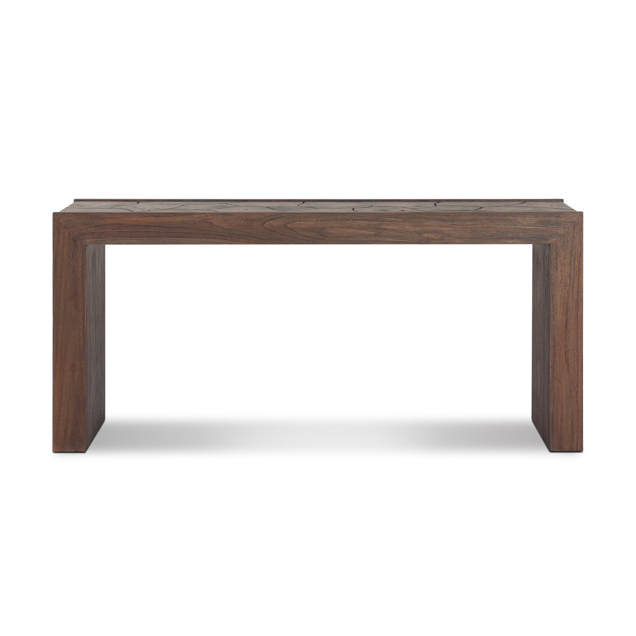 Ridge Outdoor Console Table - Stained Saddle Brown-Teak Root